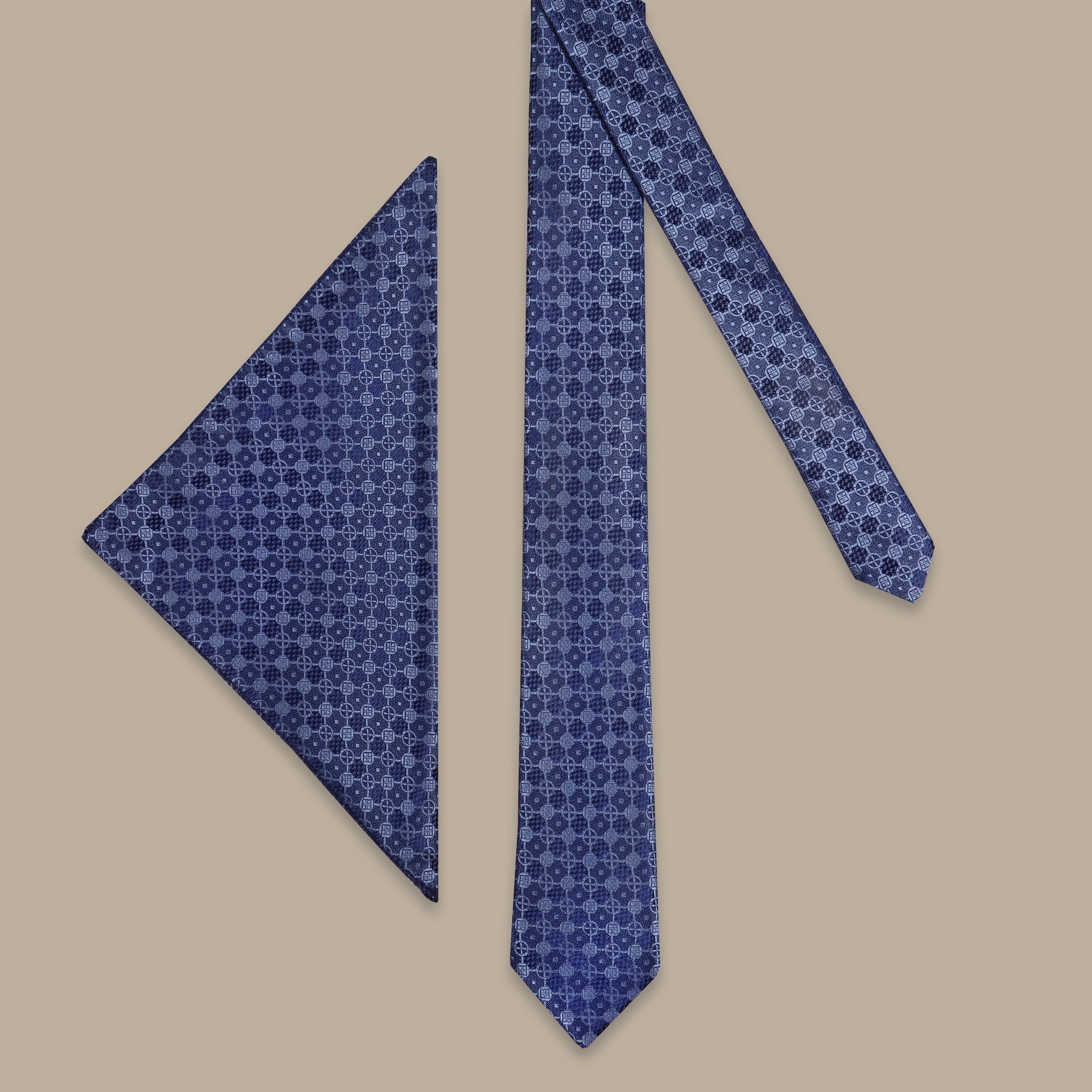Navy Cross Circles Tie – 2 Pieces