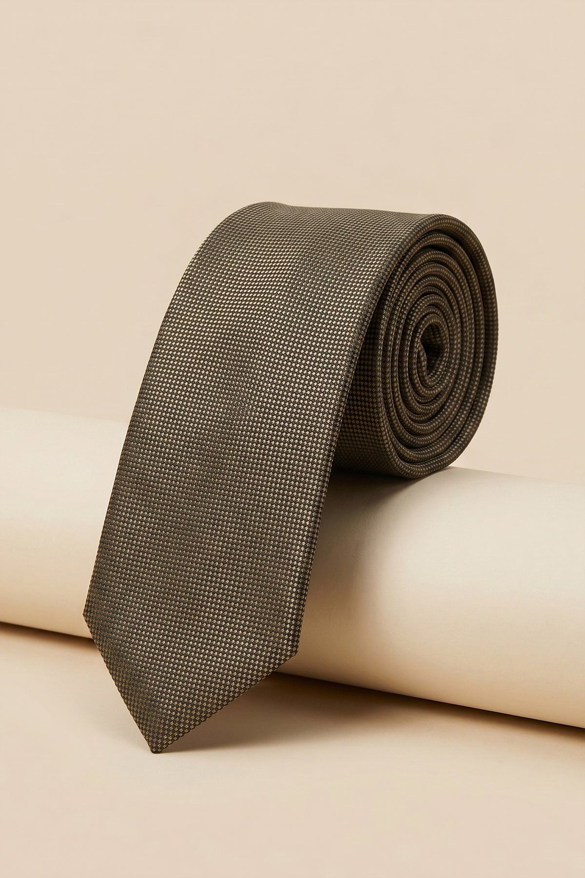 Khaki Slim Piqué Tie