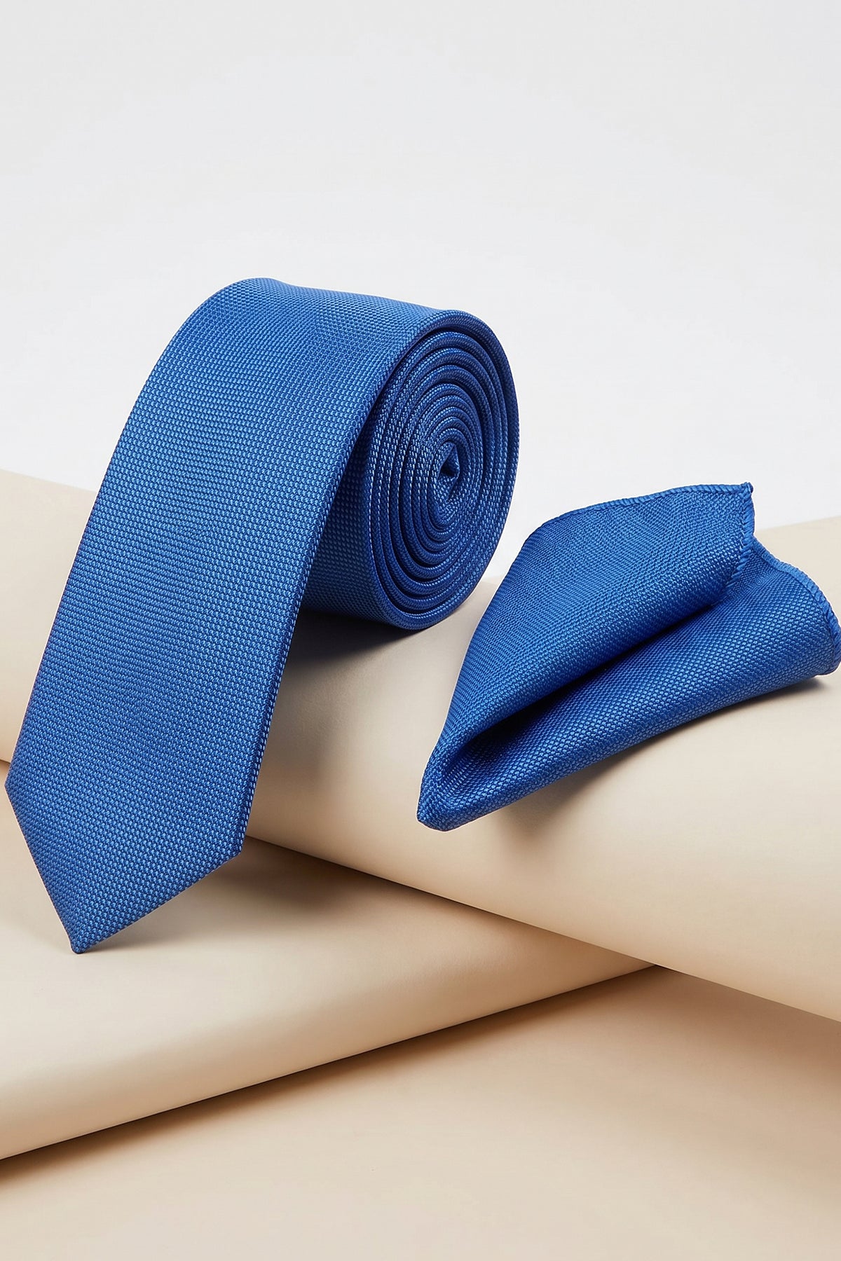 Blue Piqué Slim Fit Tie