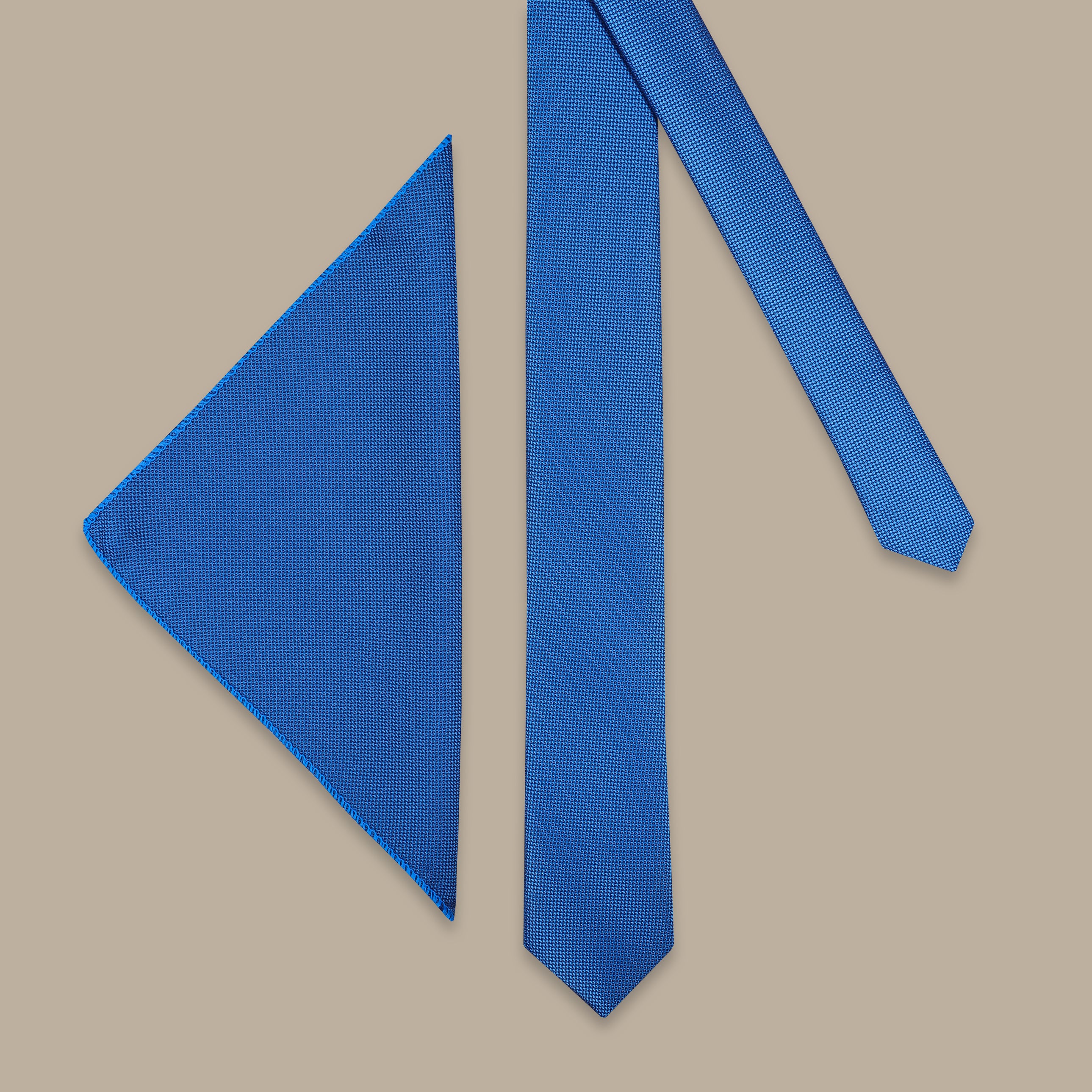 Blue Piqué Slim Fit Tie