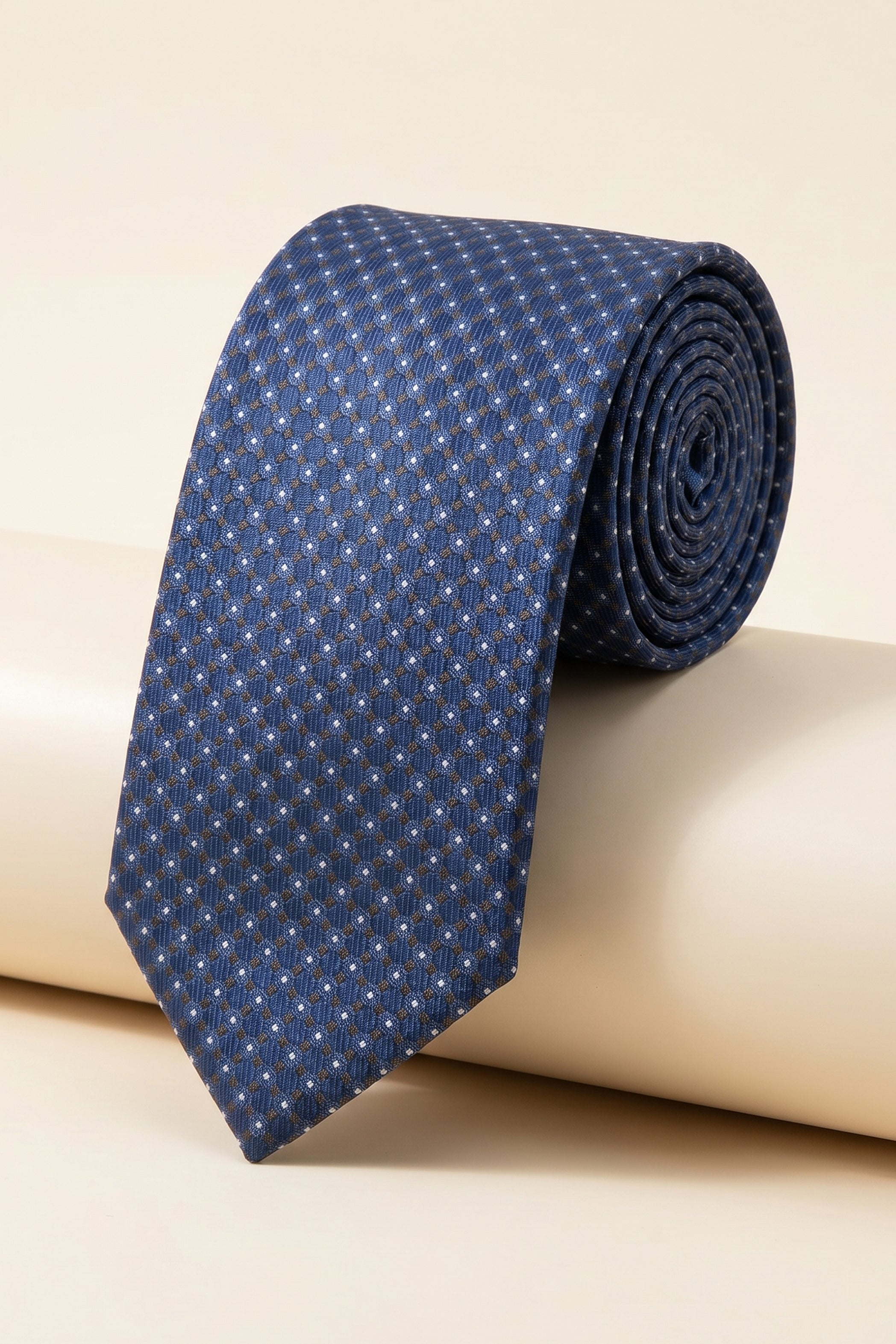 Tie Pin 5 Dot Geometric Navy Blue