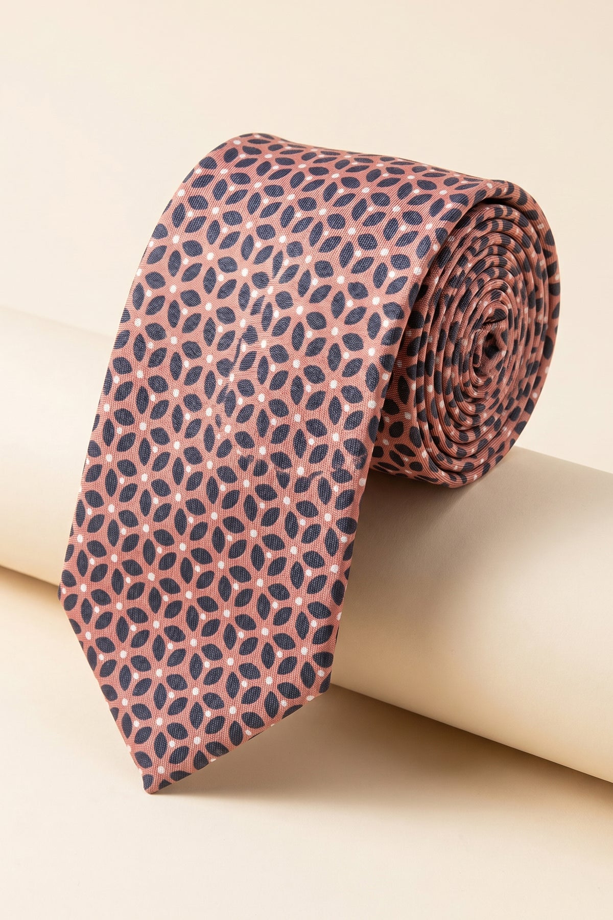 Petal Mosaic: Salmon Printed Tie