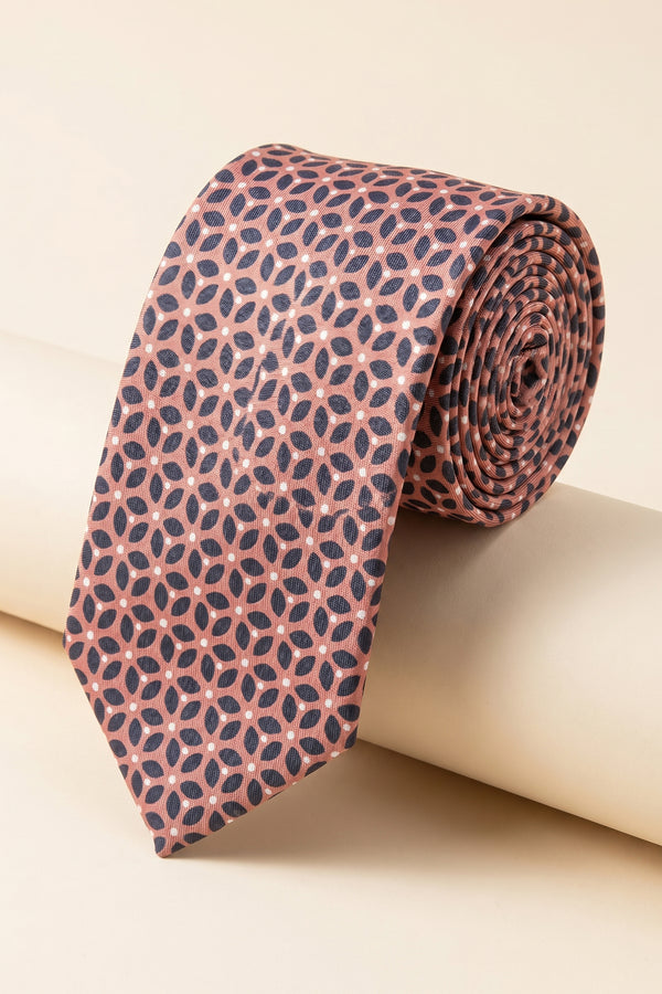 Petal Mosaic: Salmon Printed Tie