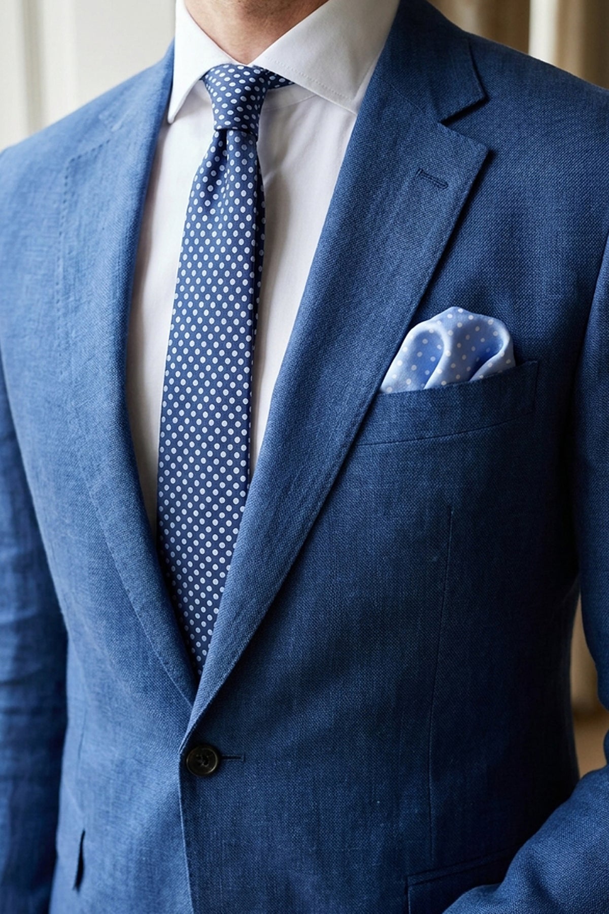 Lilac Polka: Navy Woven Tie
