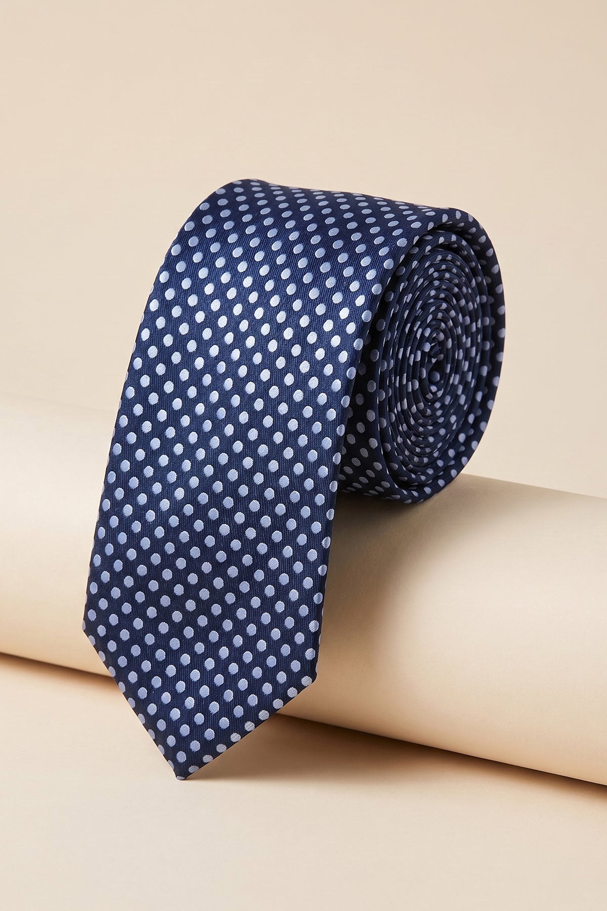 Lilac Polka: Navy Woven Tie