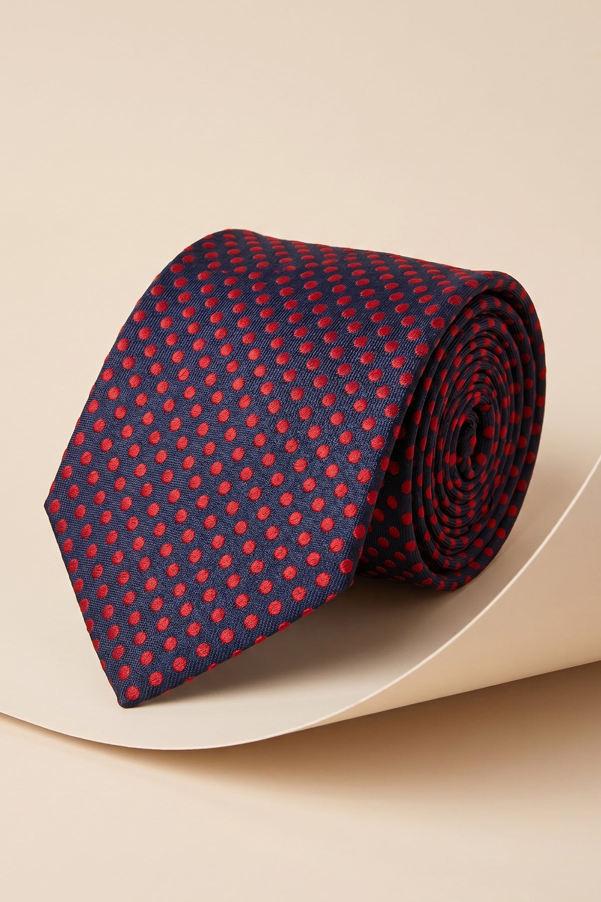 Polka Dots: Navy Woven Tie