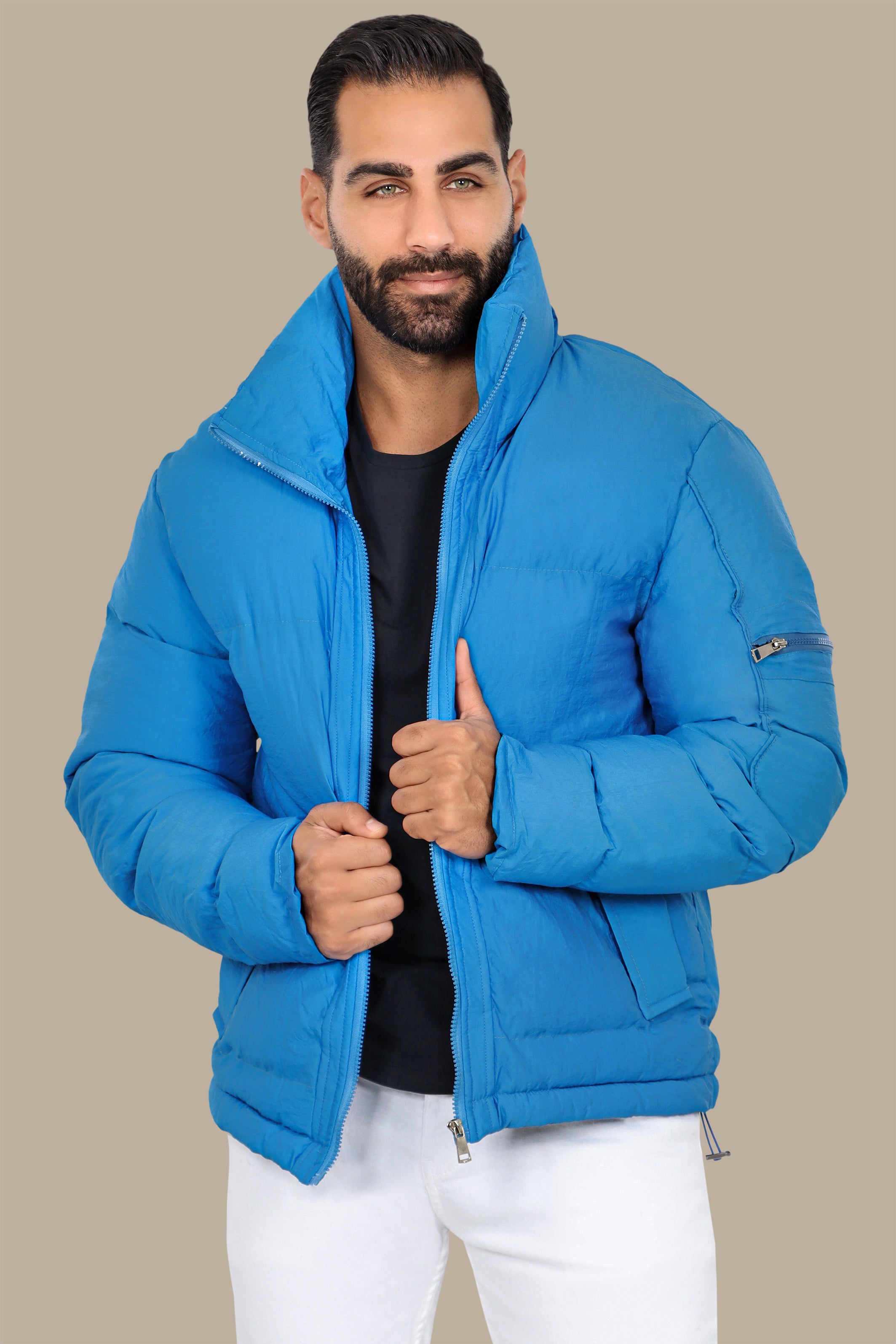 Blue Puffer Jacket – Simple & Warm