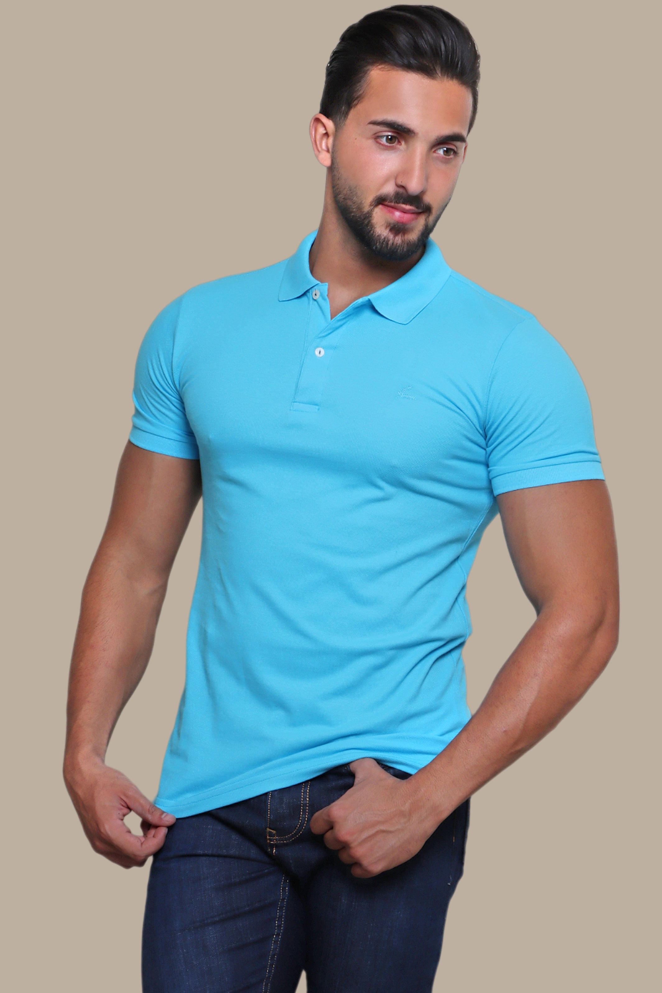 Light Blue Basic Piqué Polo