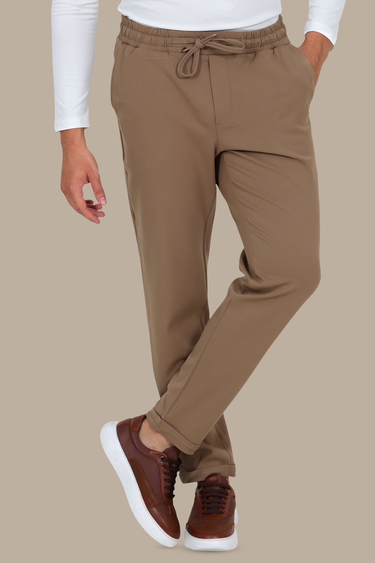 Casual Jogger Pant Elastic Waist Slim Fit