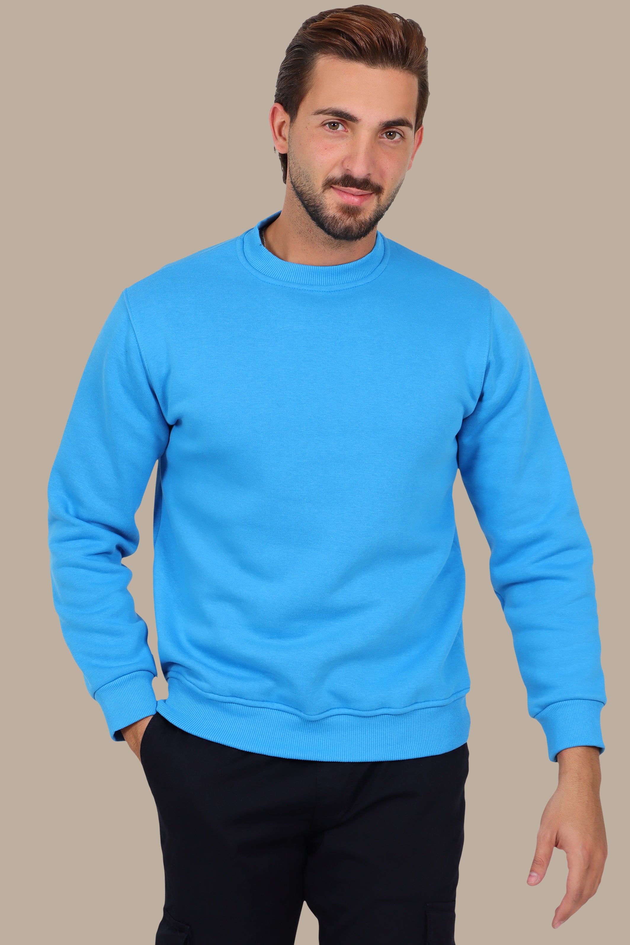 Blue Oversized Basic Sweatshirt