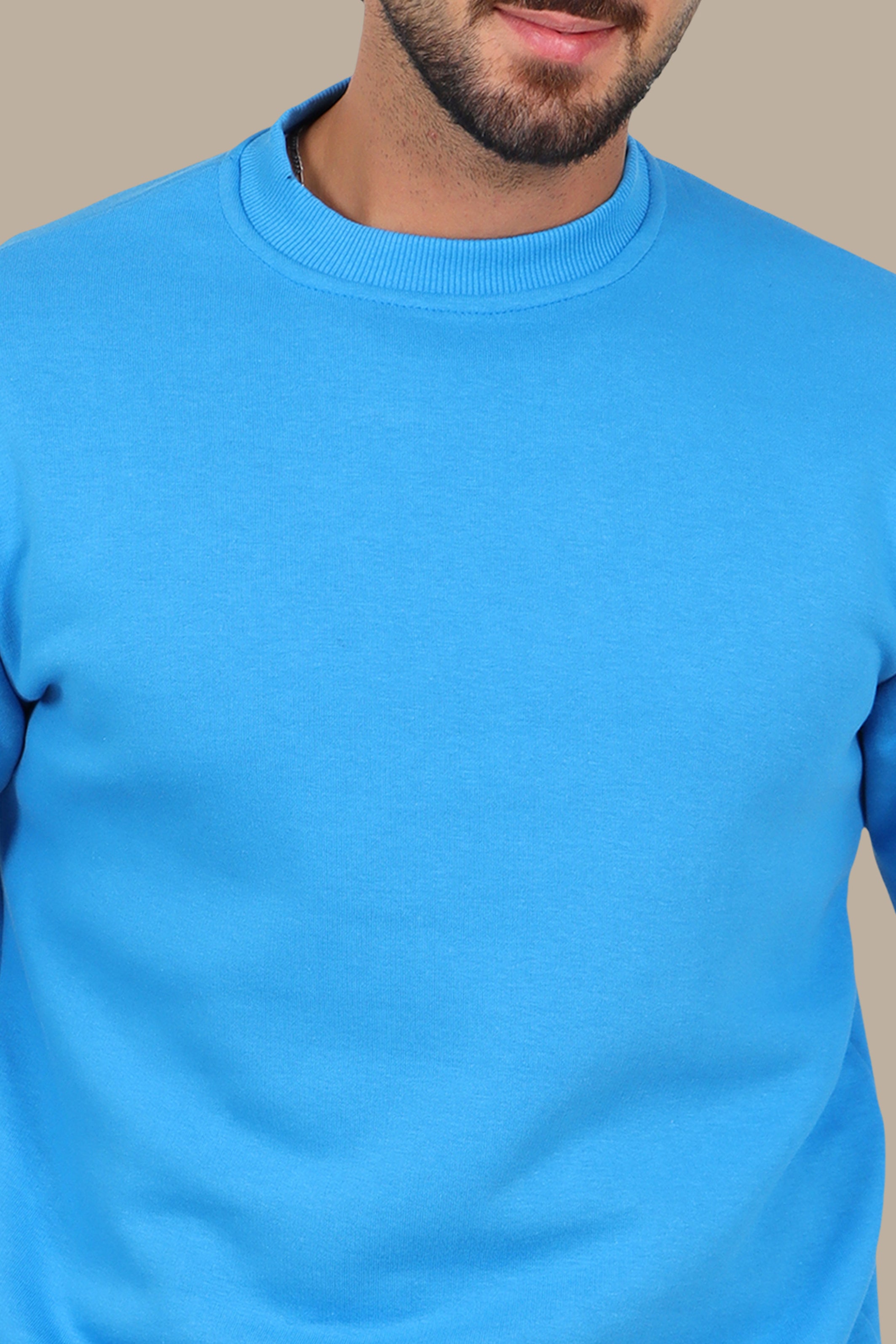 Blue Oversized Basic Sweatshirt
