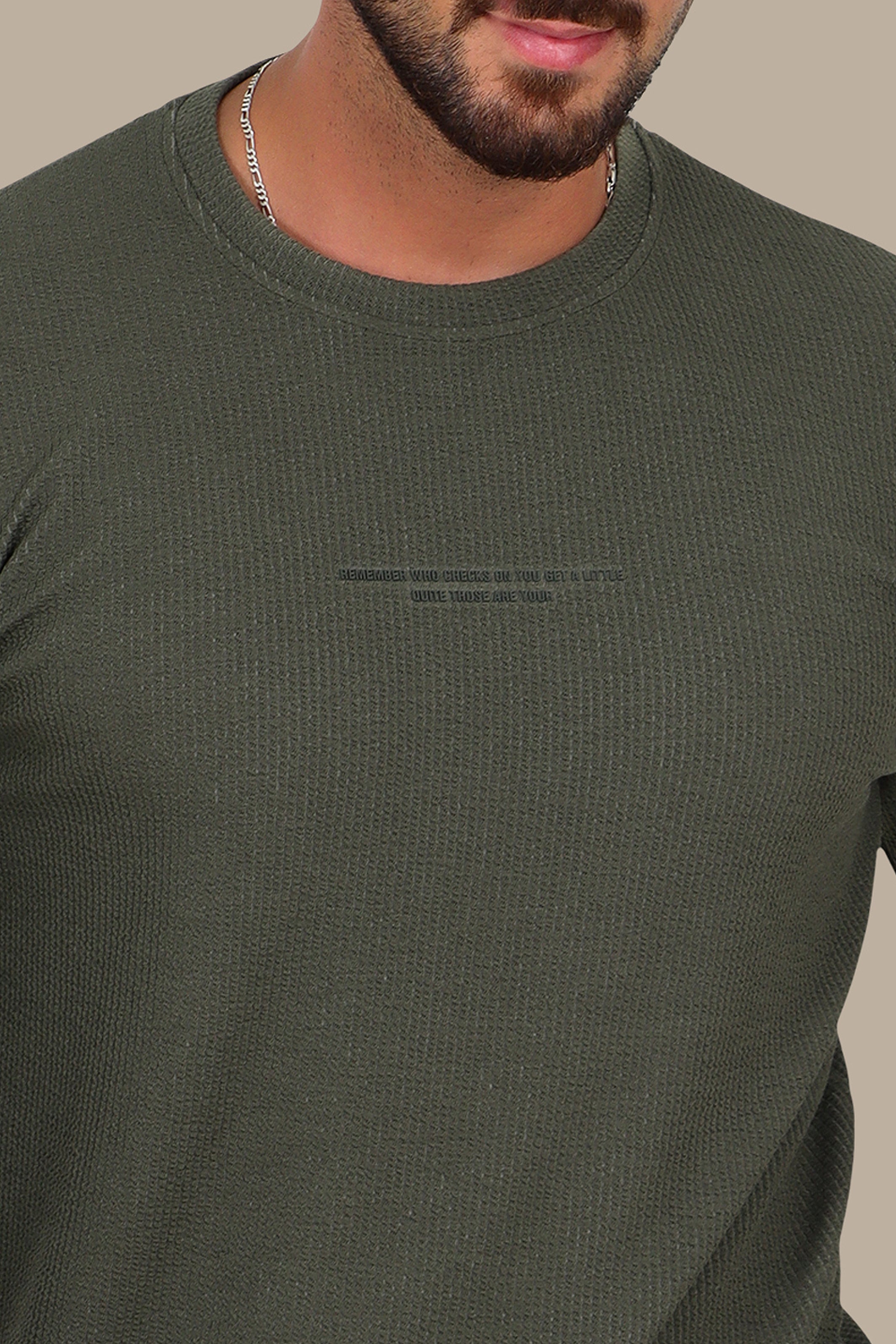 Olive “Who Checks” Ribbed Long Sleeve