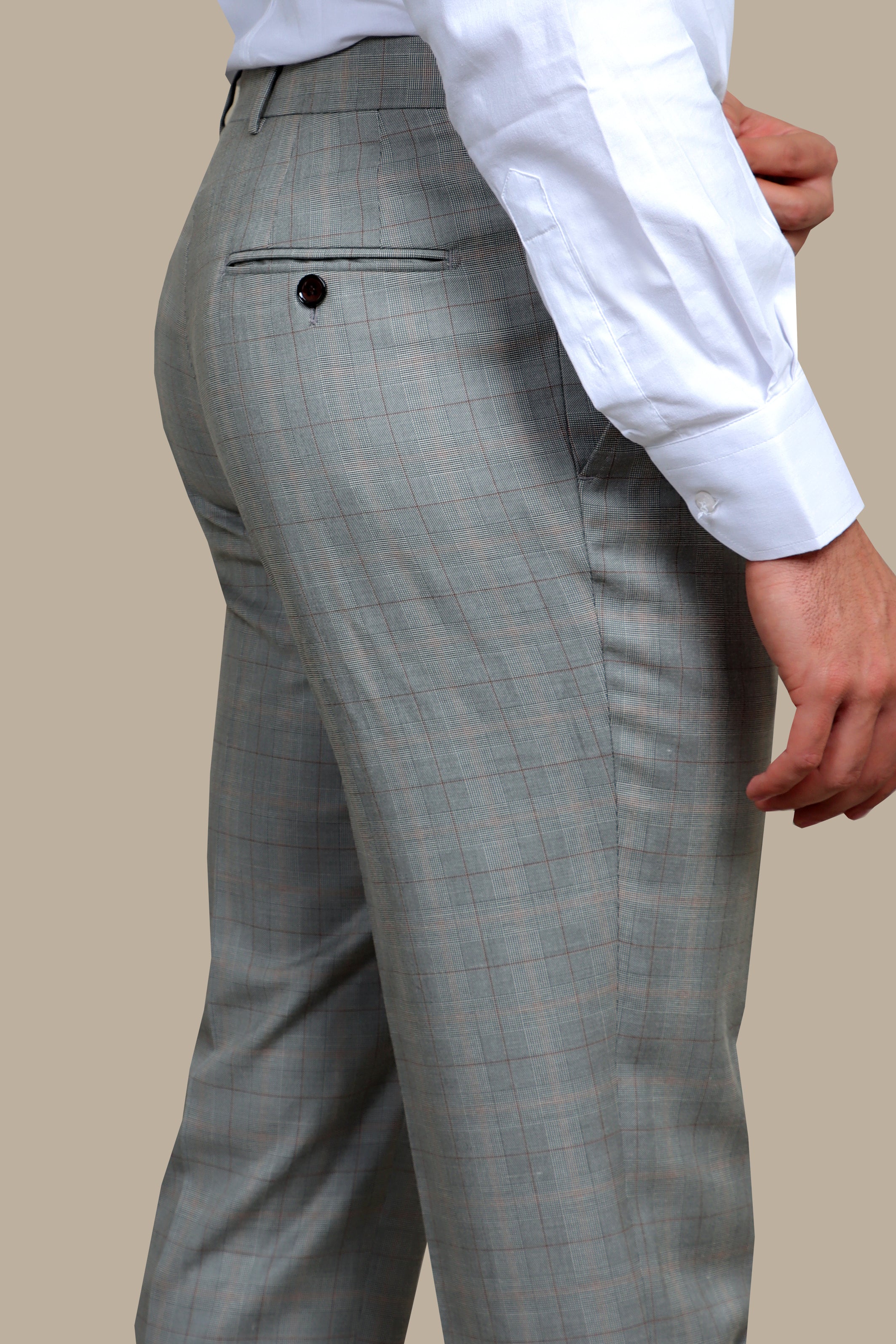 Grey Checkered Elegance: Stylish Trouser Collection