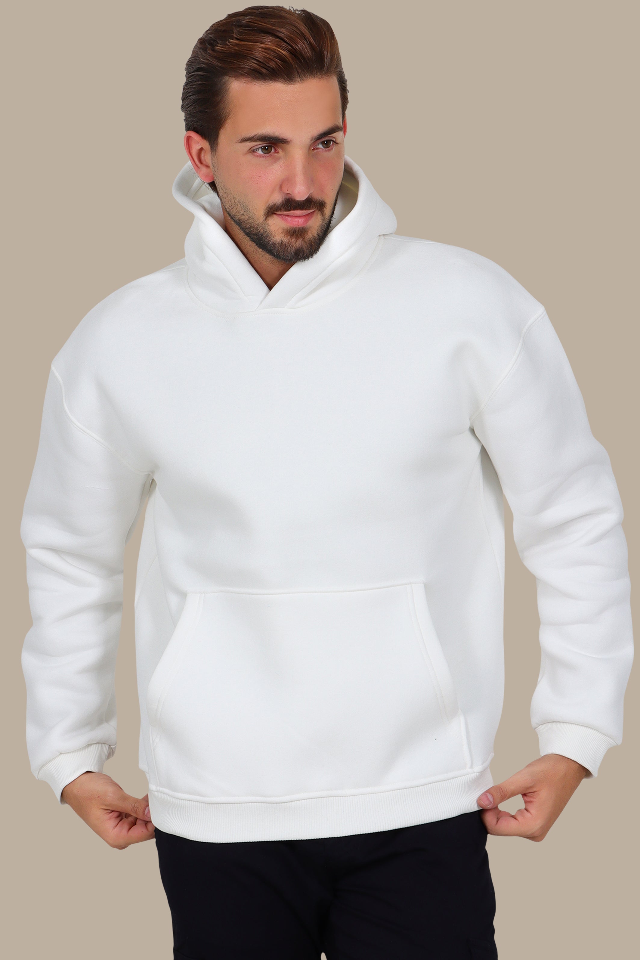 Minimal Comfort: Oversized Basic Hoodie White