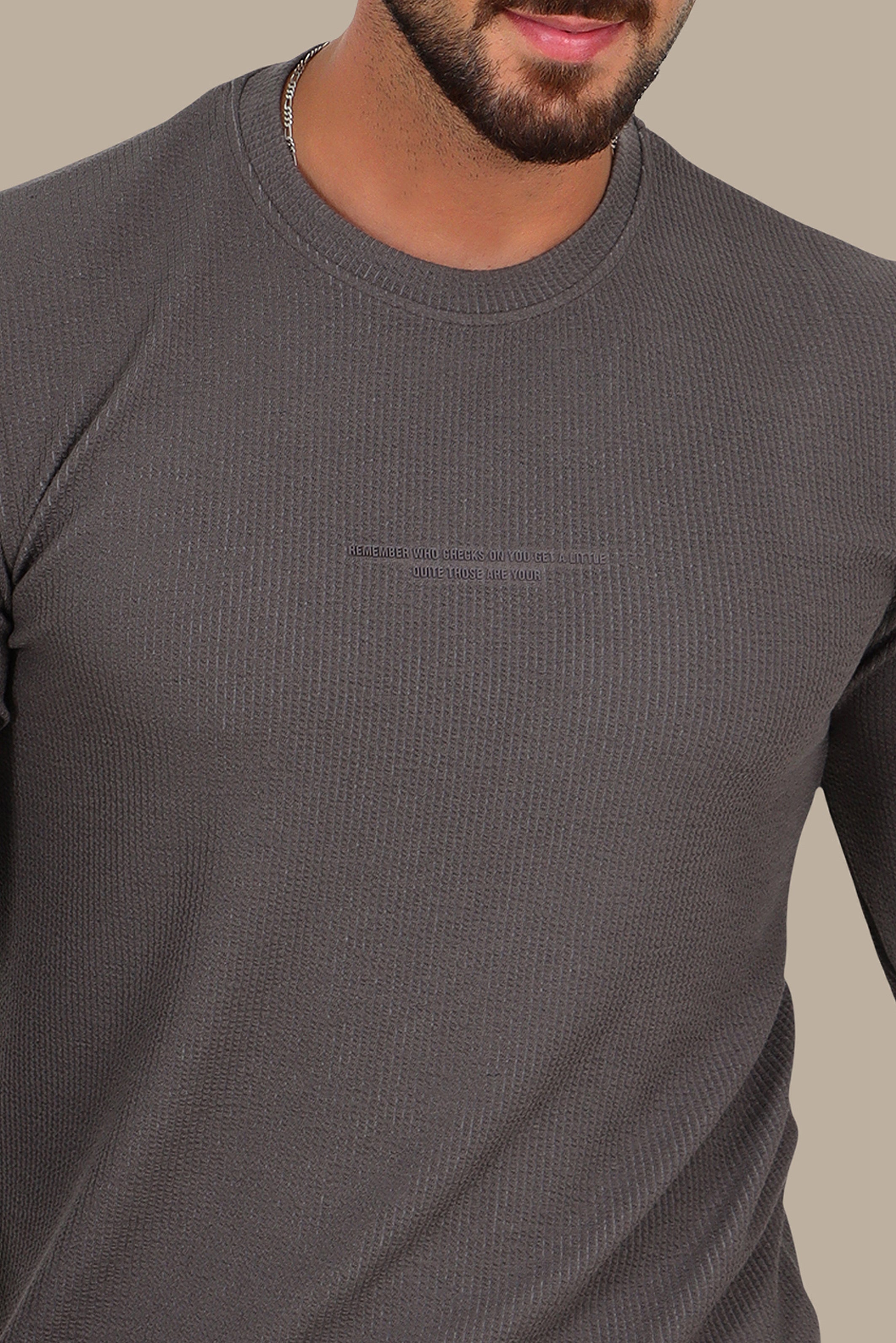 Mocha “Who Checks” Ribbed Long Sleeve