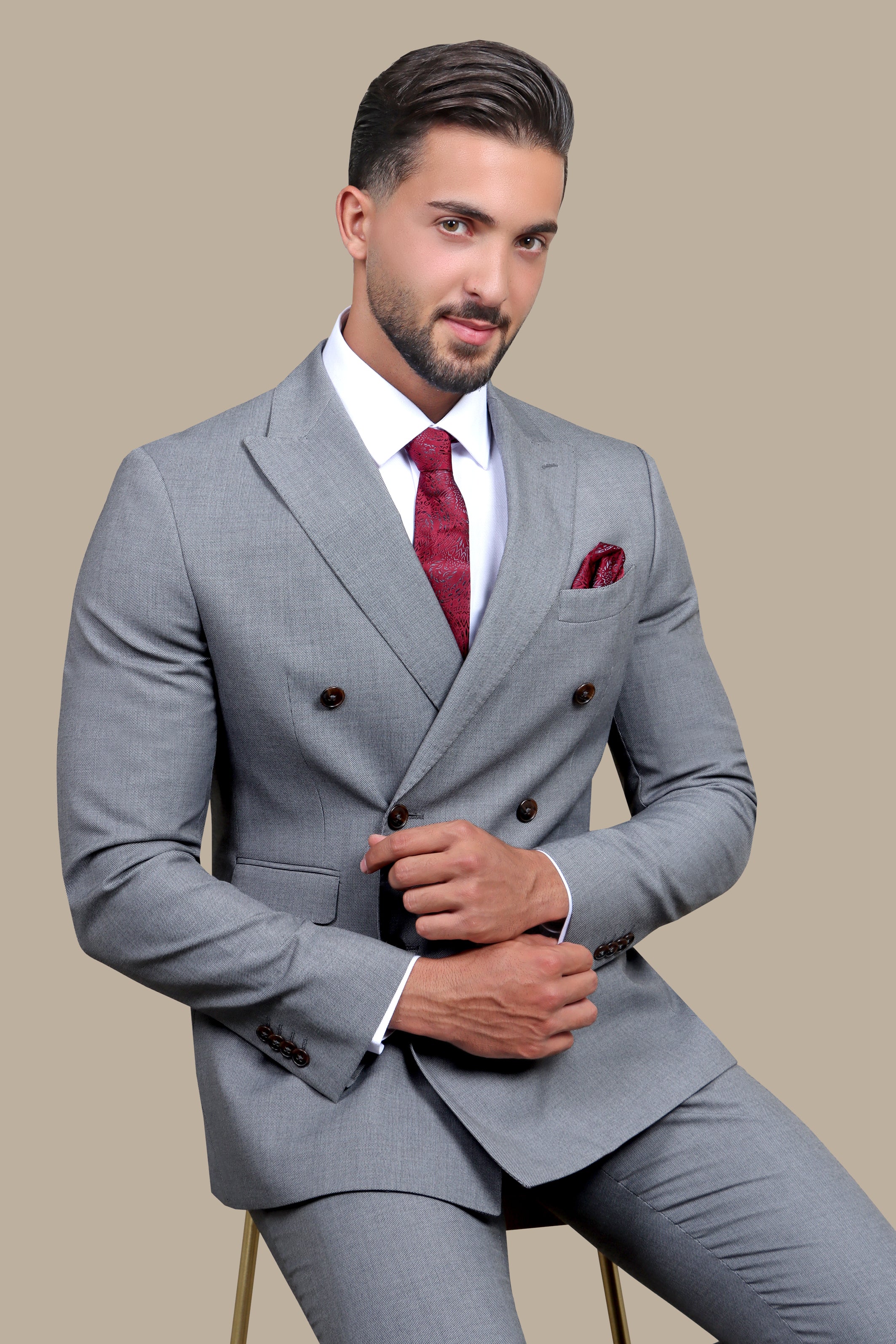 Suit Double Breasted Oxford | Grey