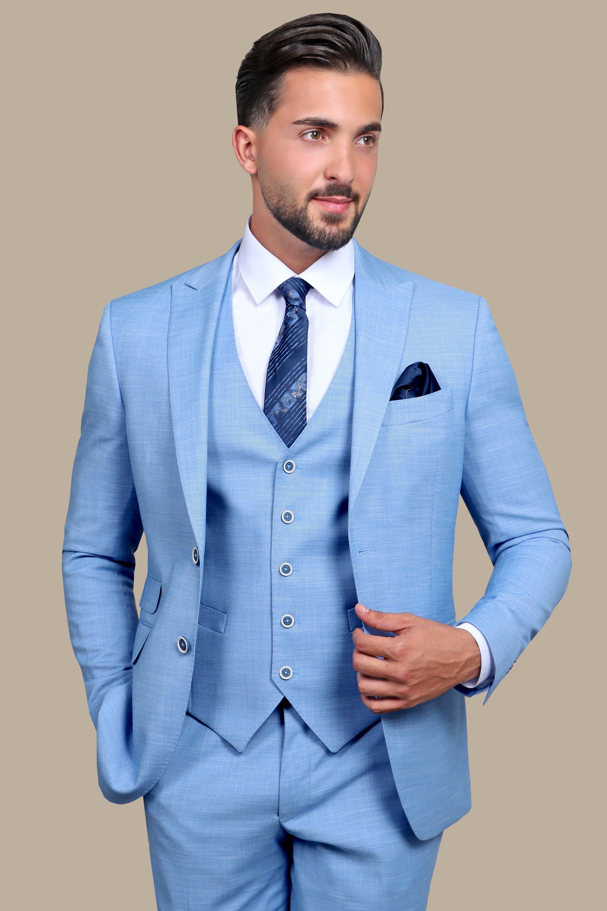 Blue Fila Fil Lycra 3-Piece Suit