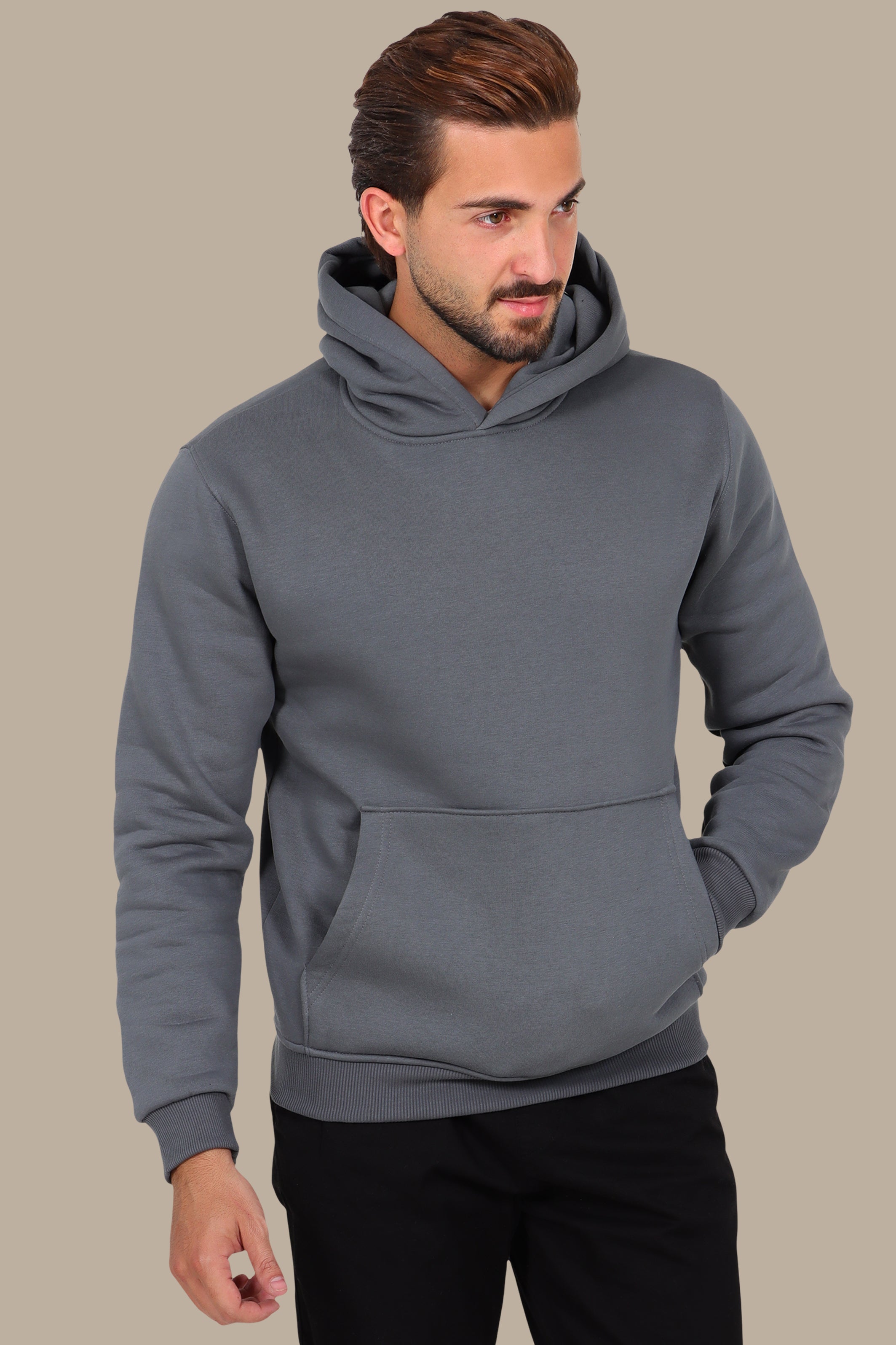 Minimal Comfort: Oversized Basic Hoodie Grey
