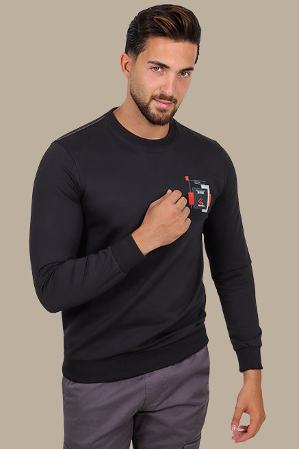 Dreamy Nights in Black: Printed Sweatshirt Chic