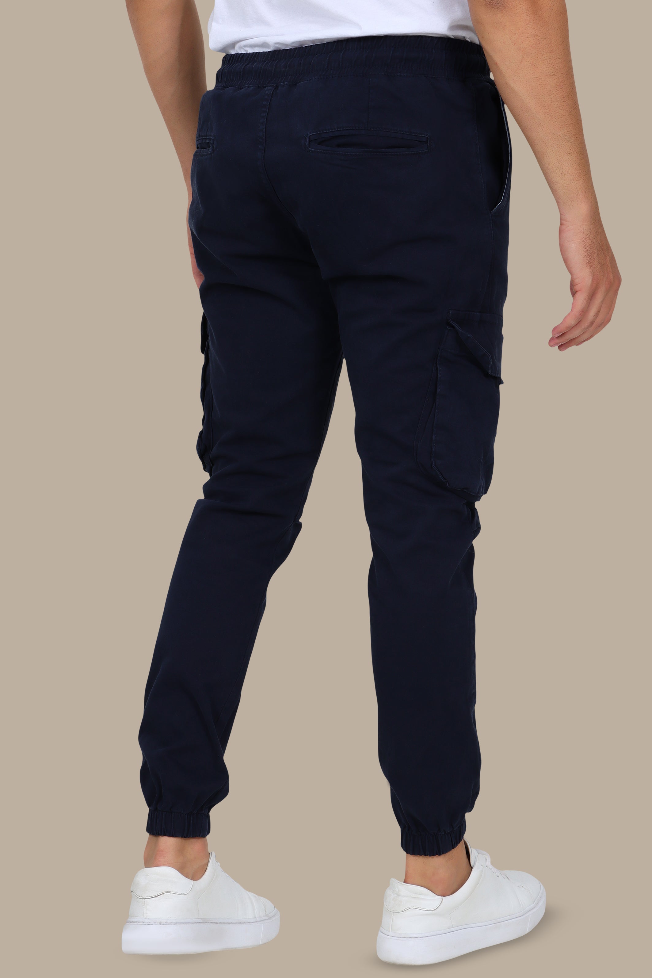 Dark Navy Cargo Pant with Band