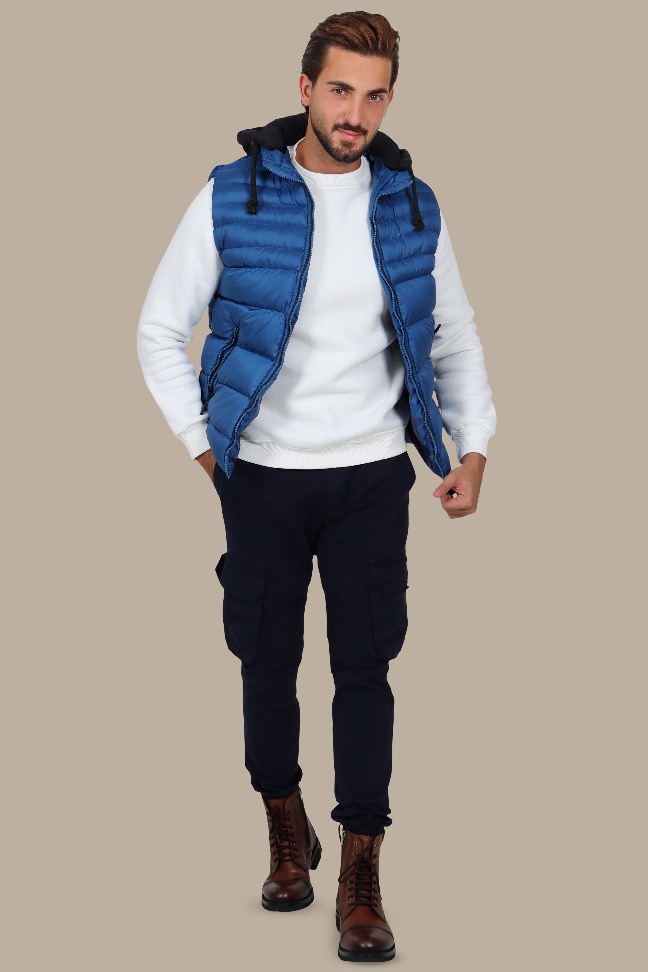 Blue Basic Puffer Vest