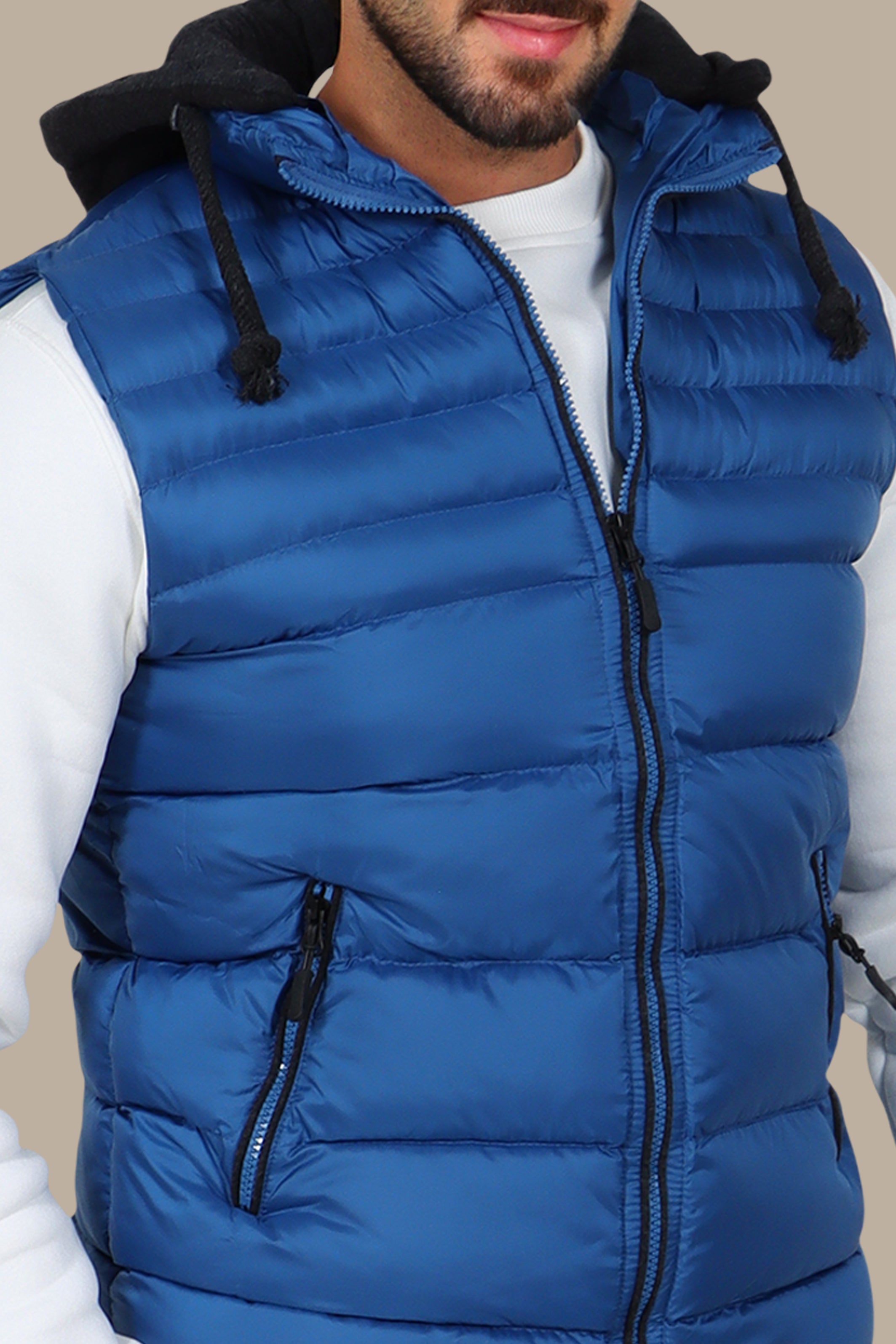 Blue Basic Puffer Vest