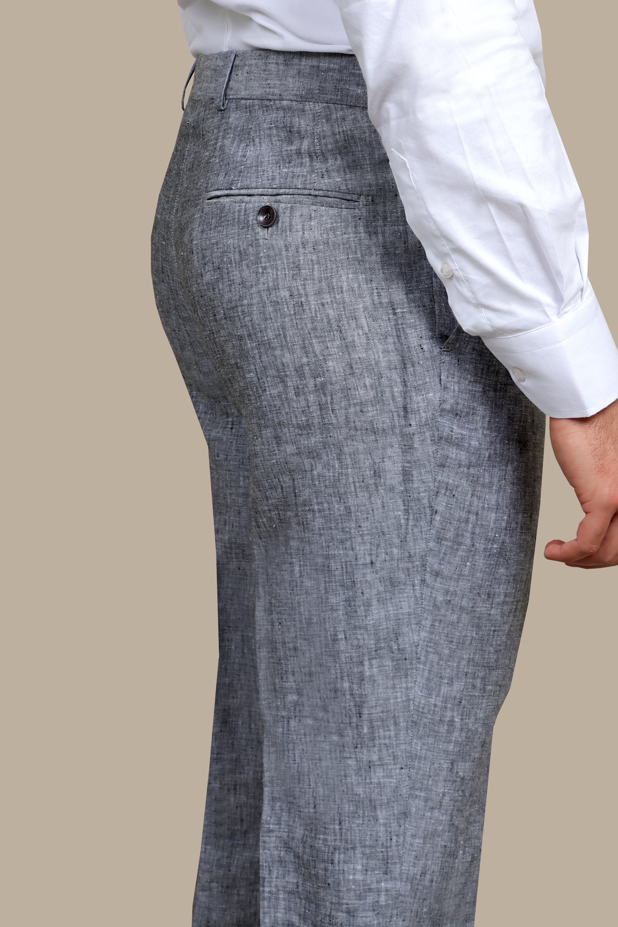 Grey Linen Elegance: Stylish Pants Collection