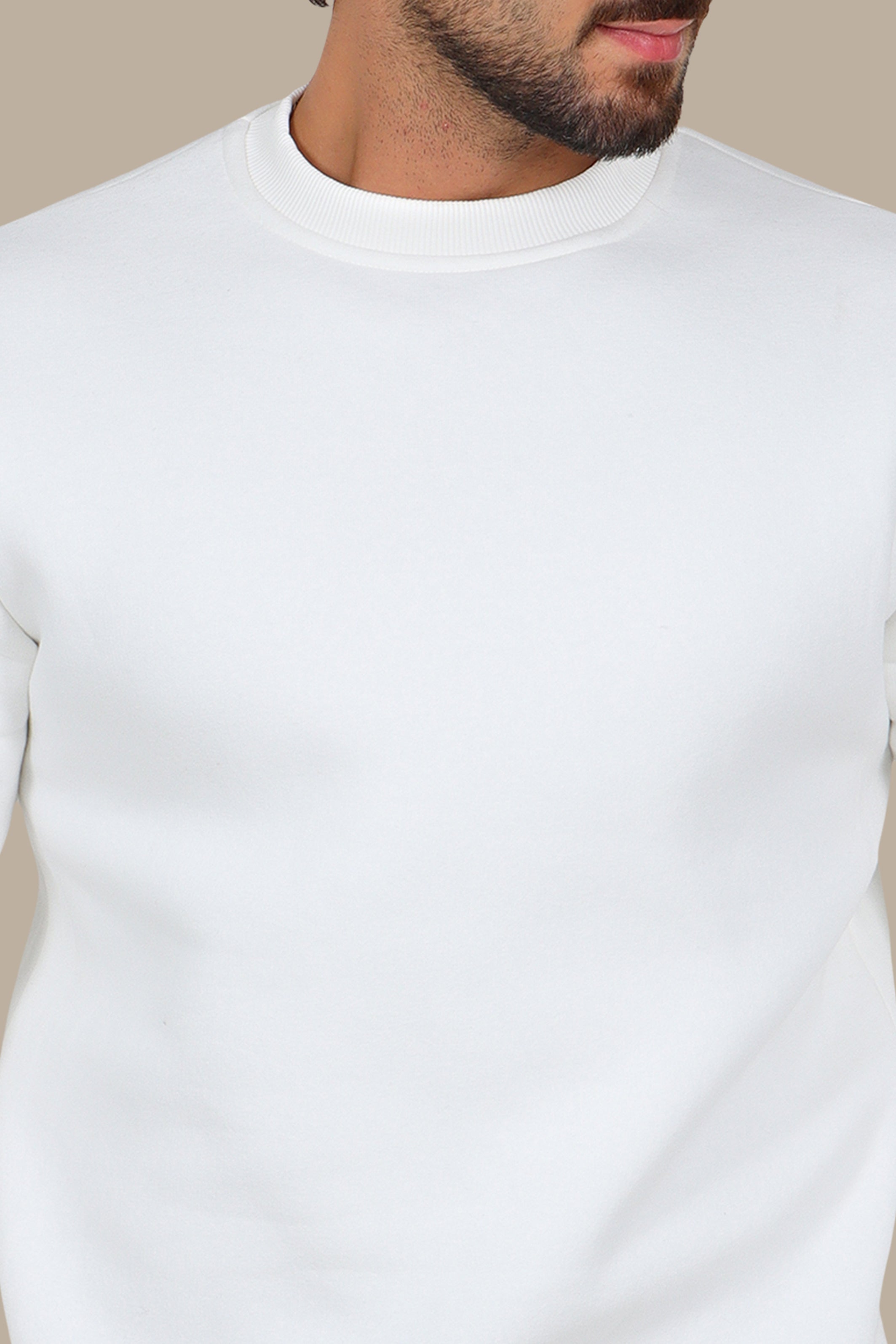 White Oversized Basic Sweatshirt