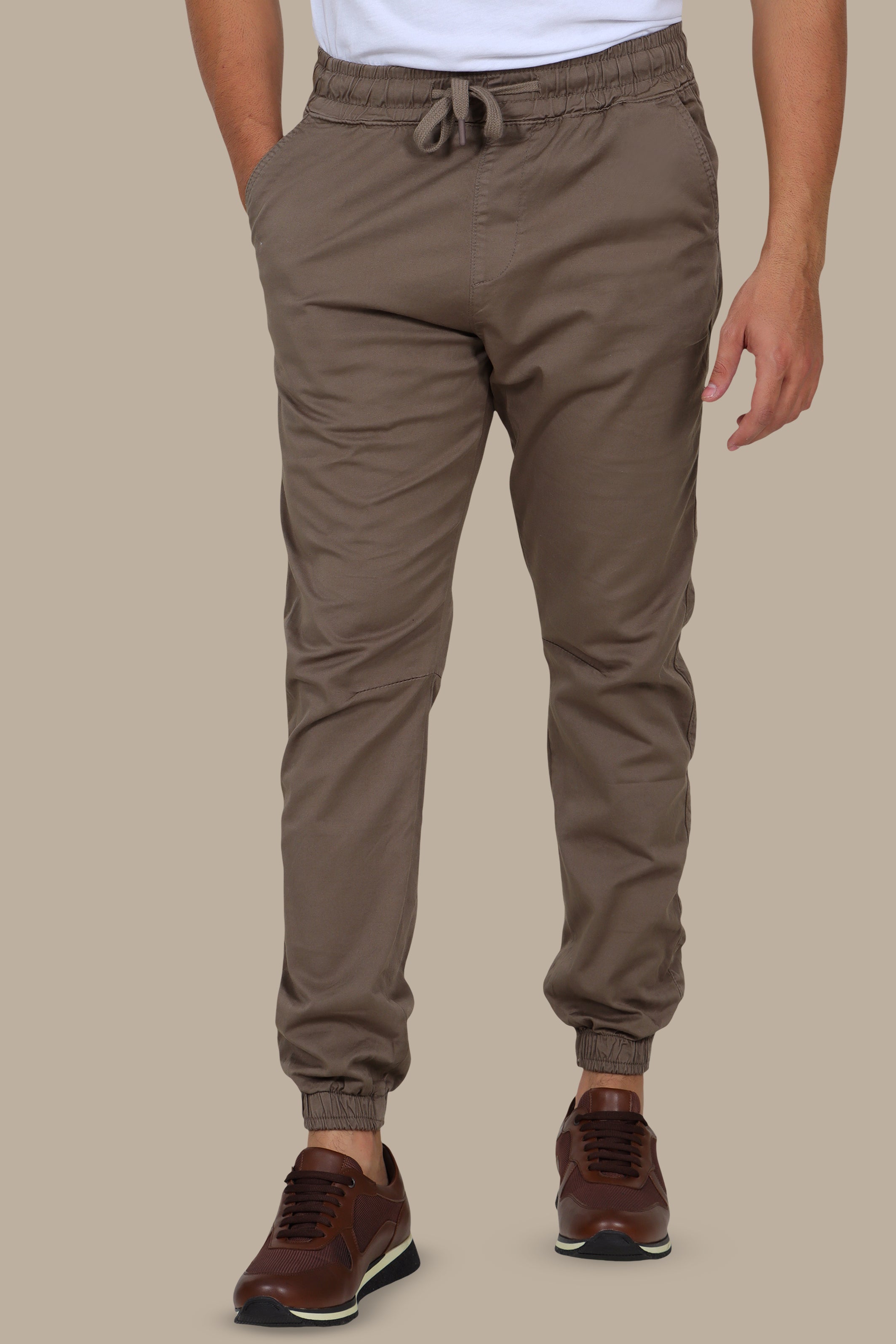 Mocha Cargo Pant with Elastic Waist