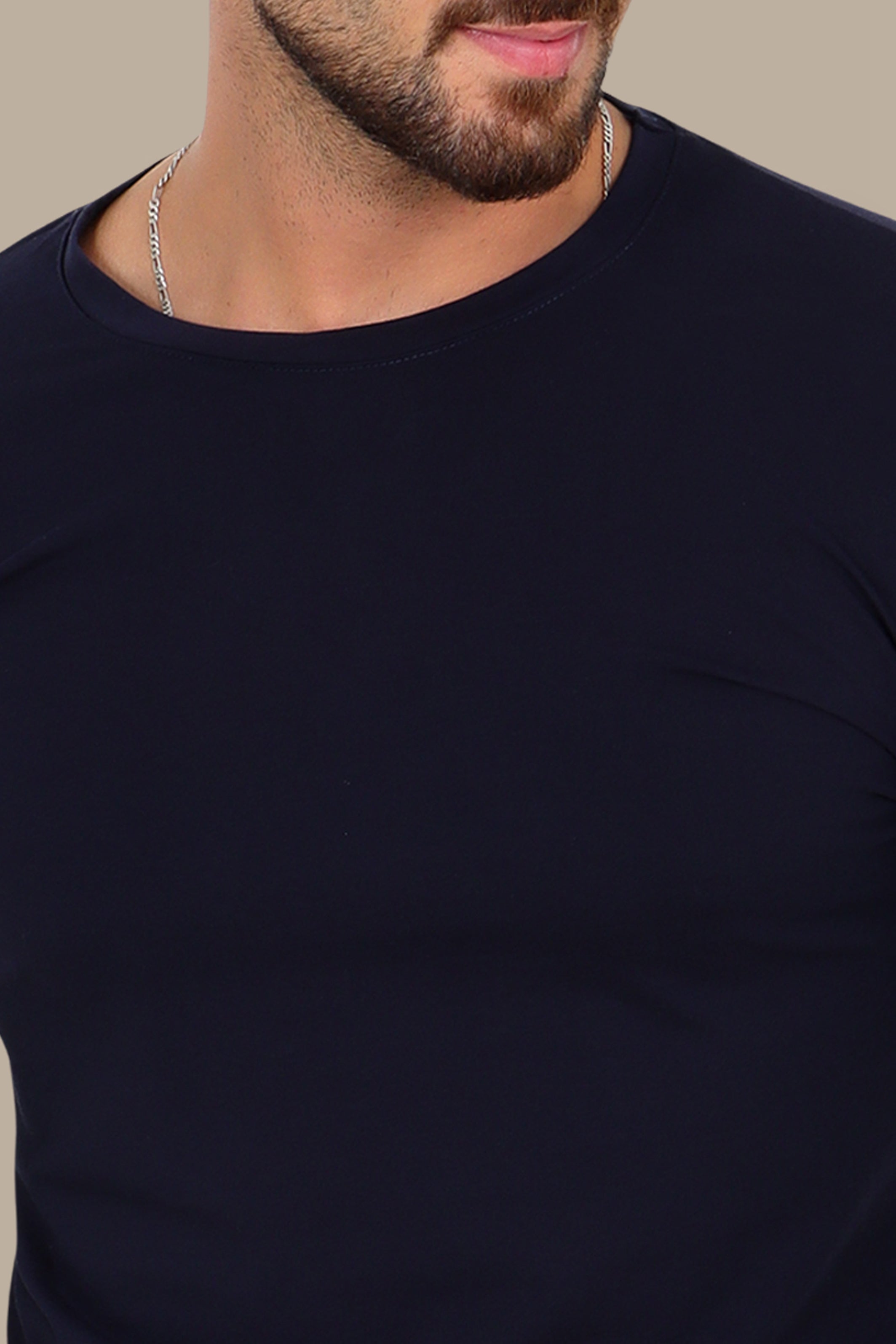 Navy Basic Long Sleeve Top