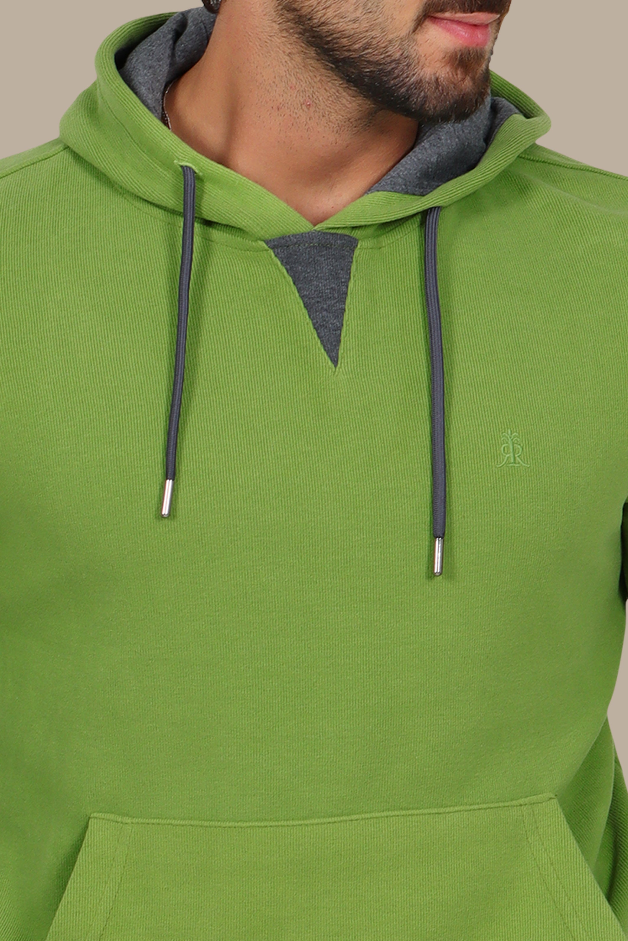 Luxe Comfort: Velvet Hoodie Pistachio