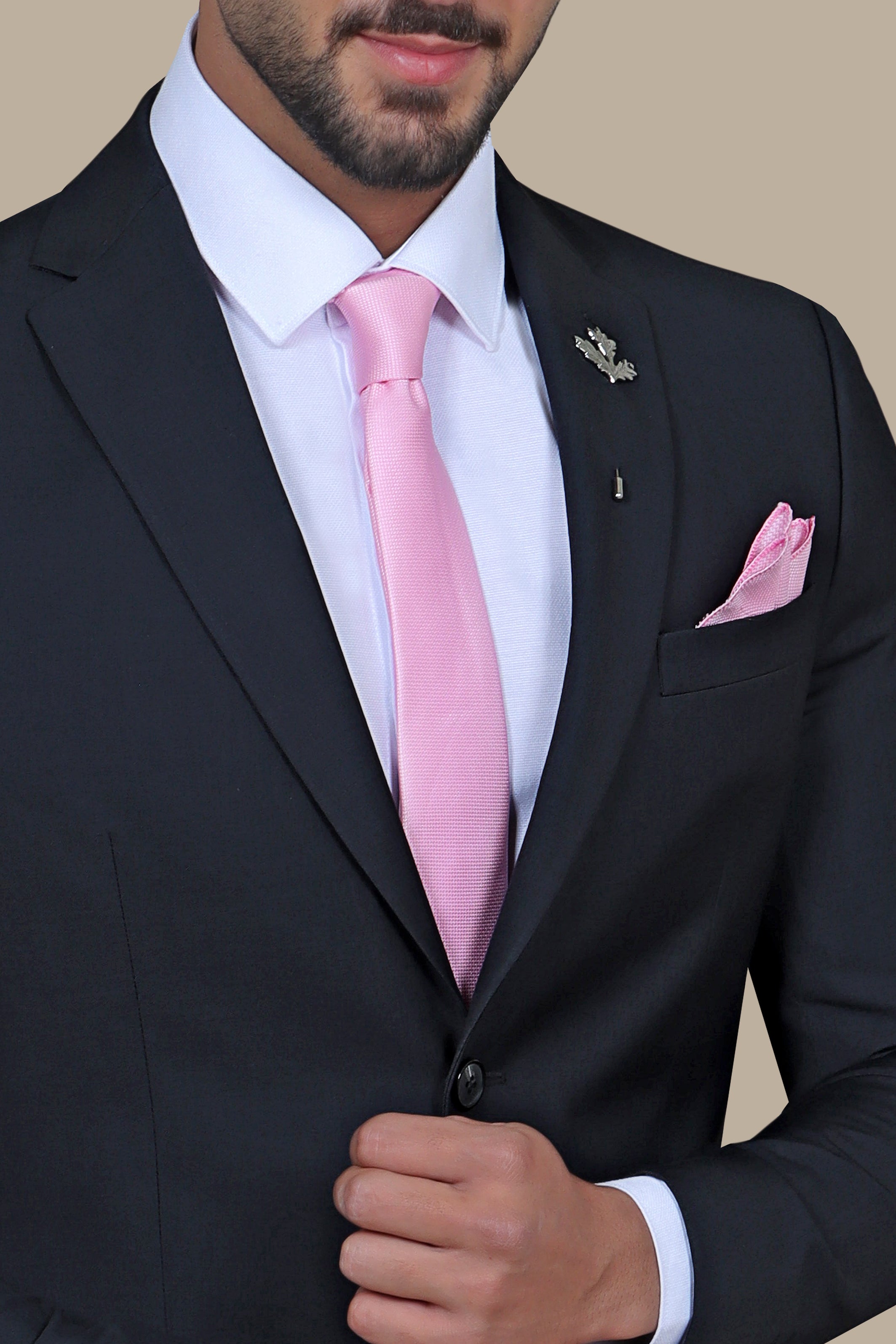 Graduation Elegance: Dark Grey Suit with Plain Notch Lapel