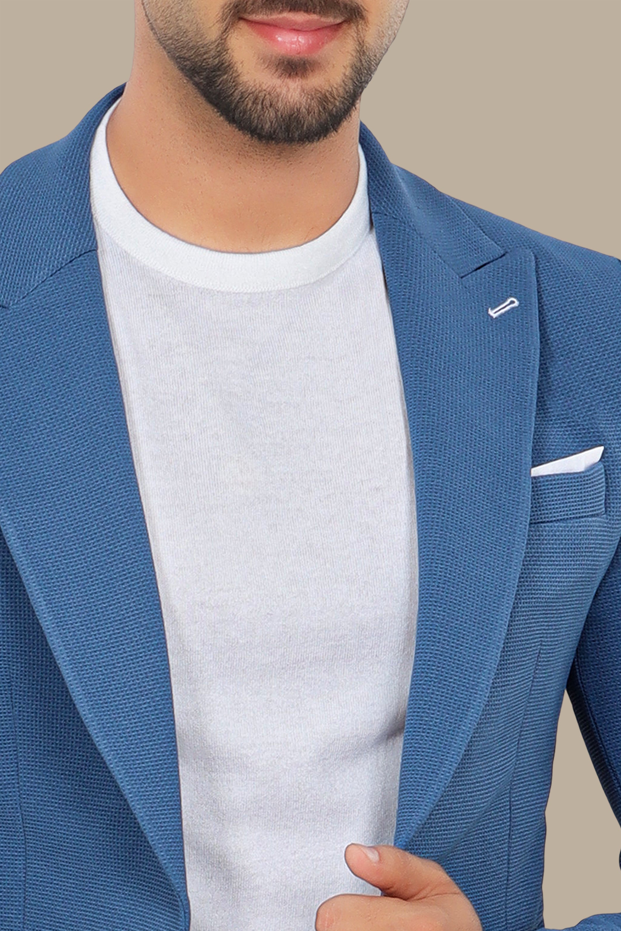 Blue Peak Precision: Structured Lapel Blazer