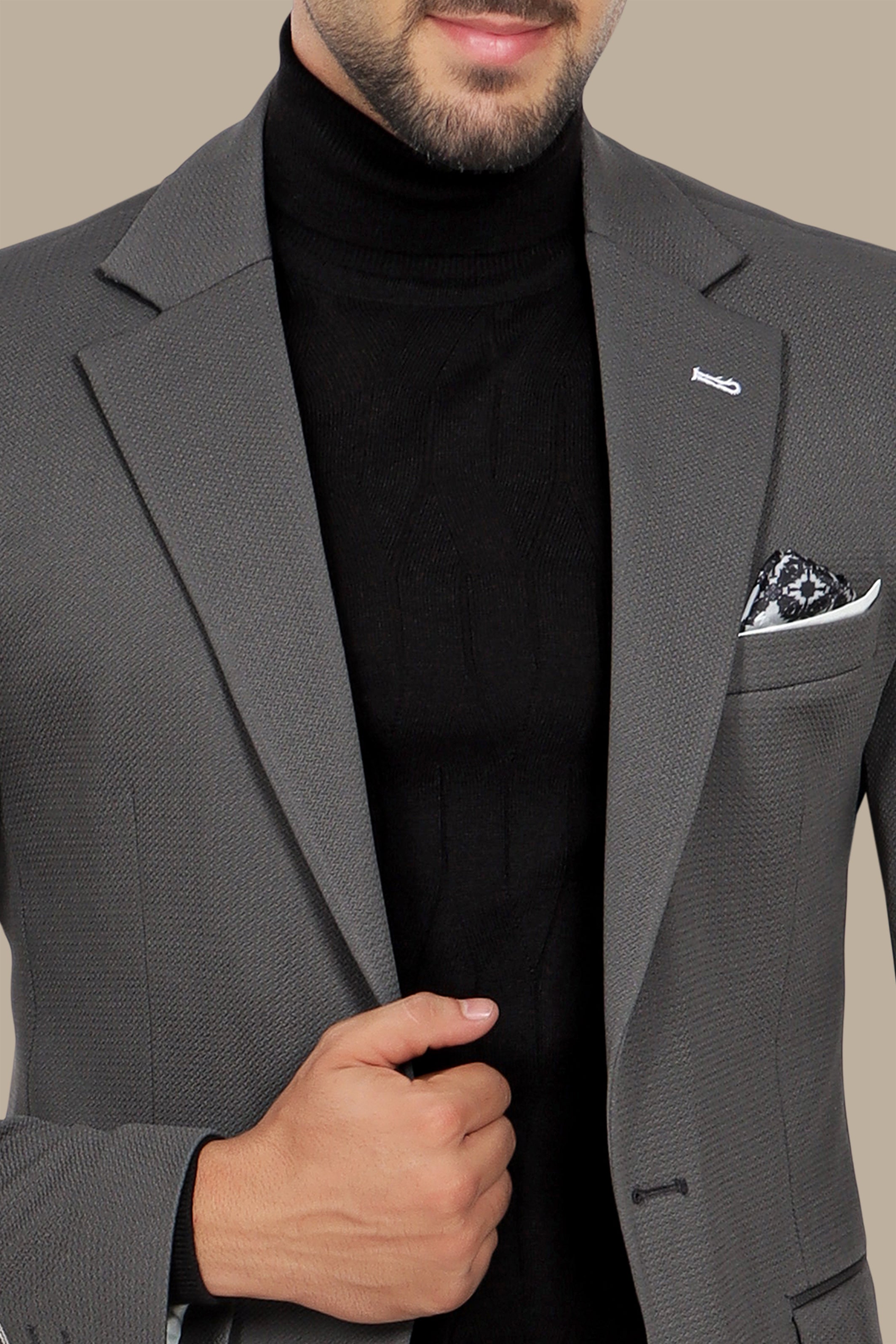 Khaki Classic: Structured Notch Lapel Blazer