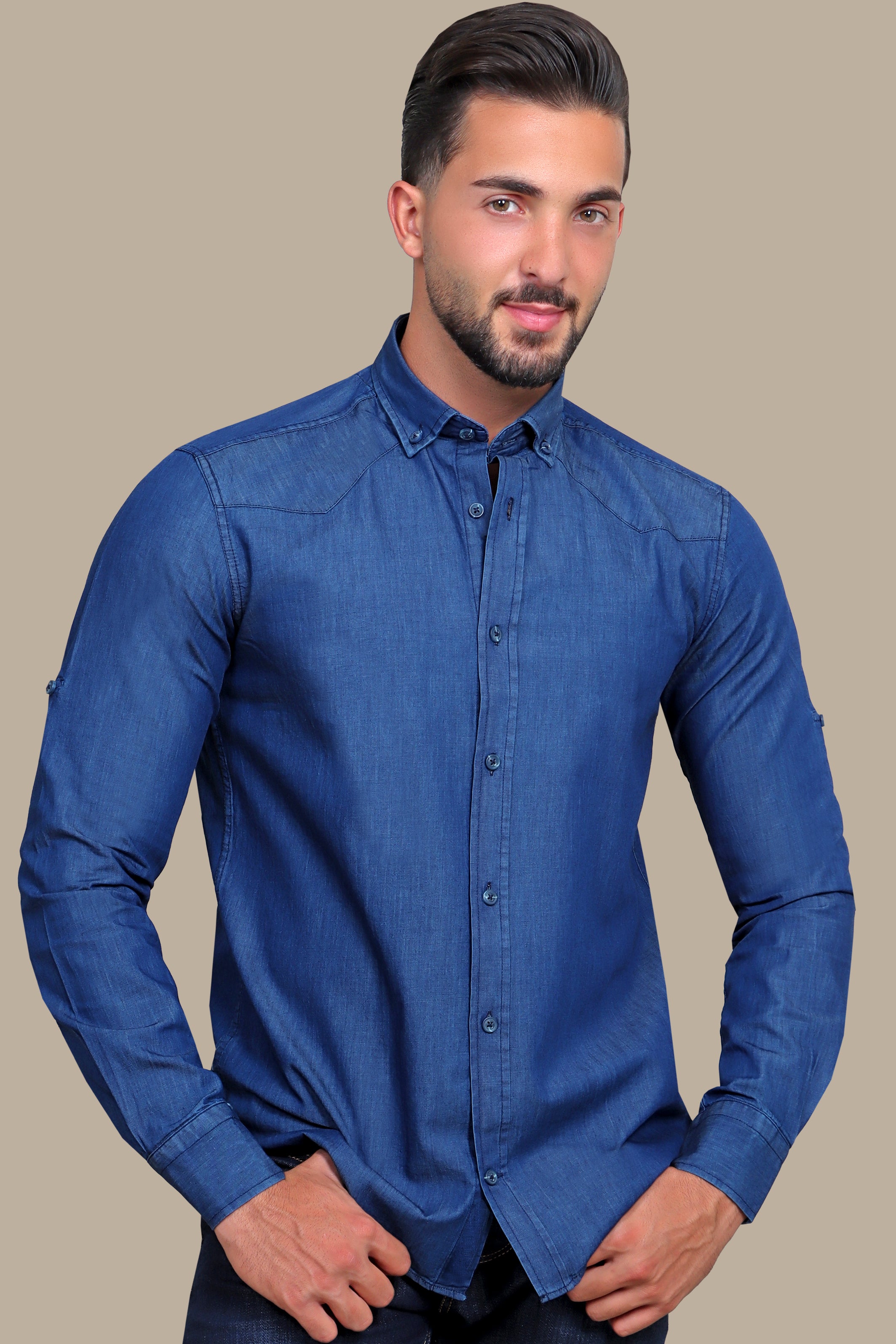 Casual Blue Denim Shirt