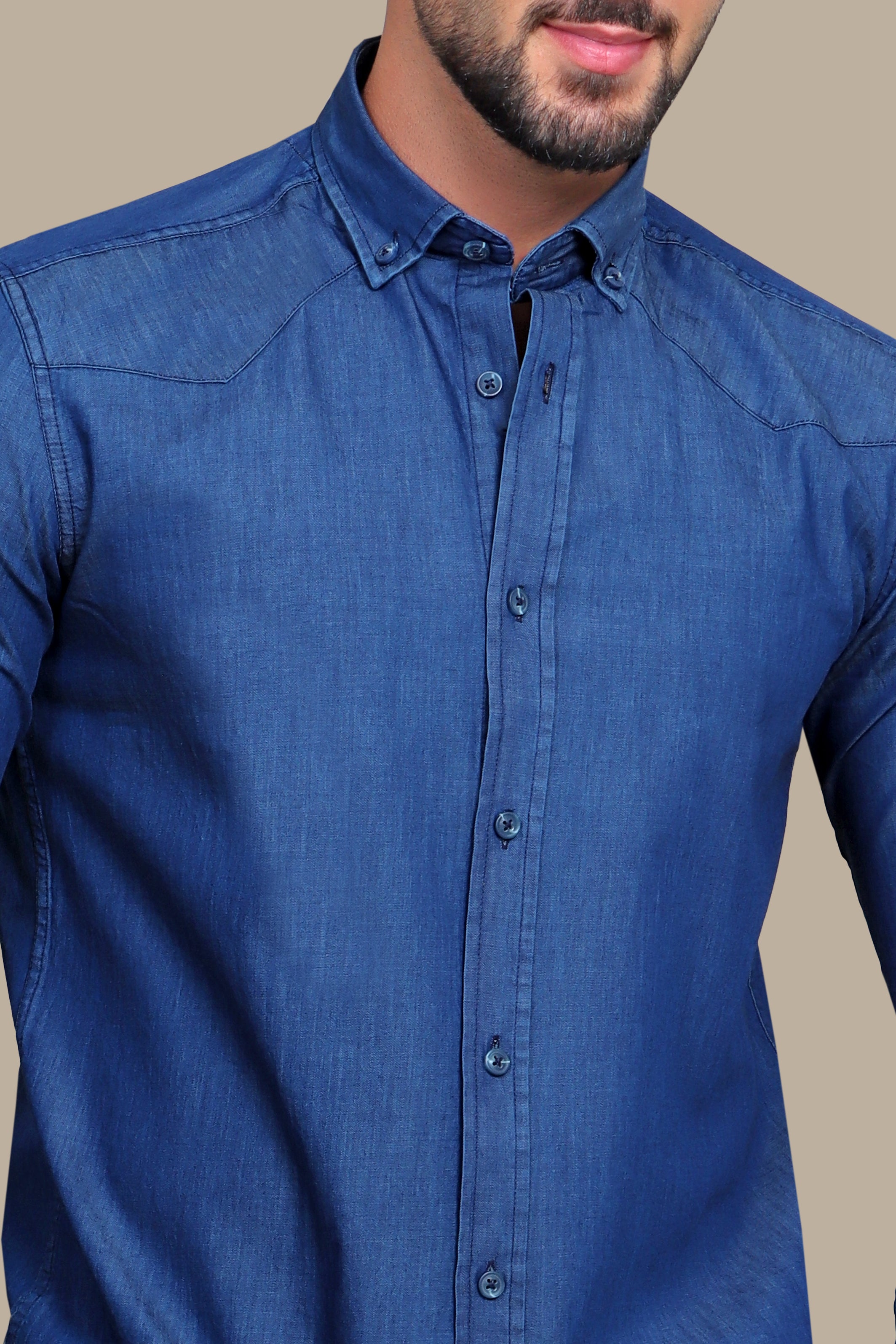 Casual Blue Denim Shirt