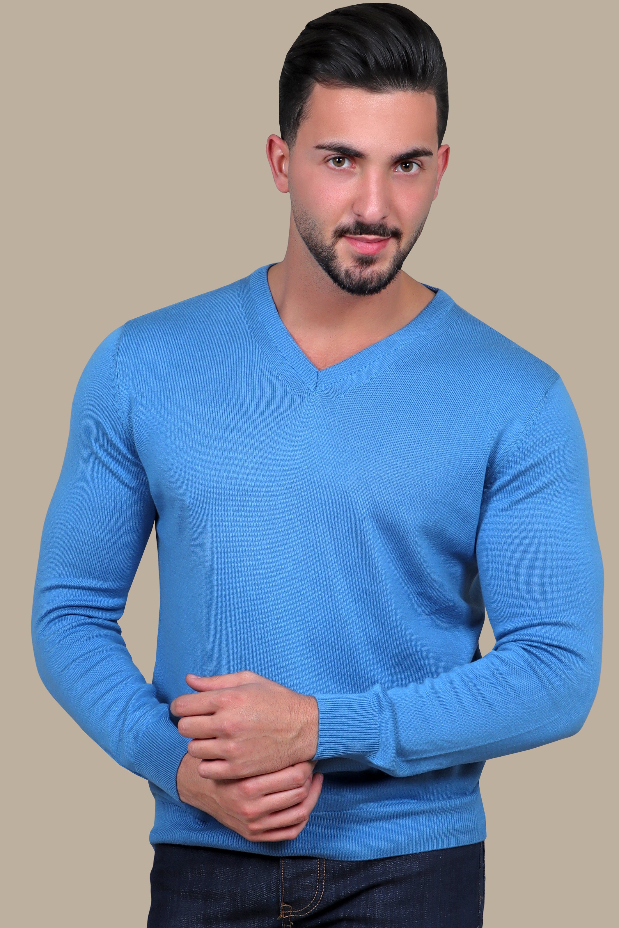 Classic Blue V-Neck Sweater