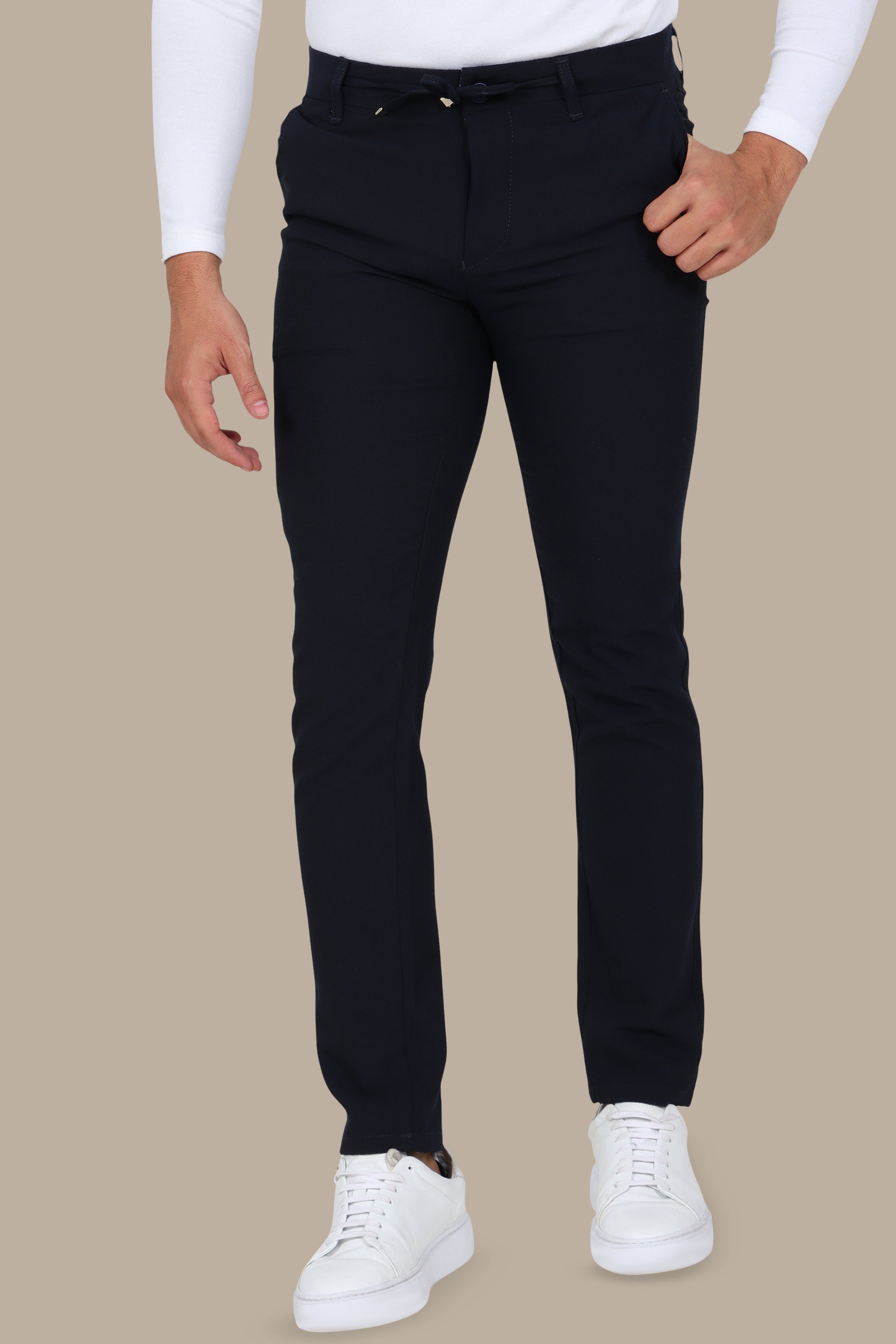 Gofre Cidem Slim Fit Navy Trousers