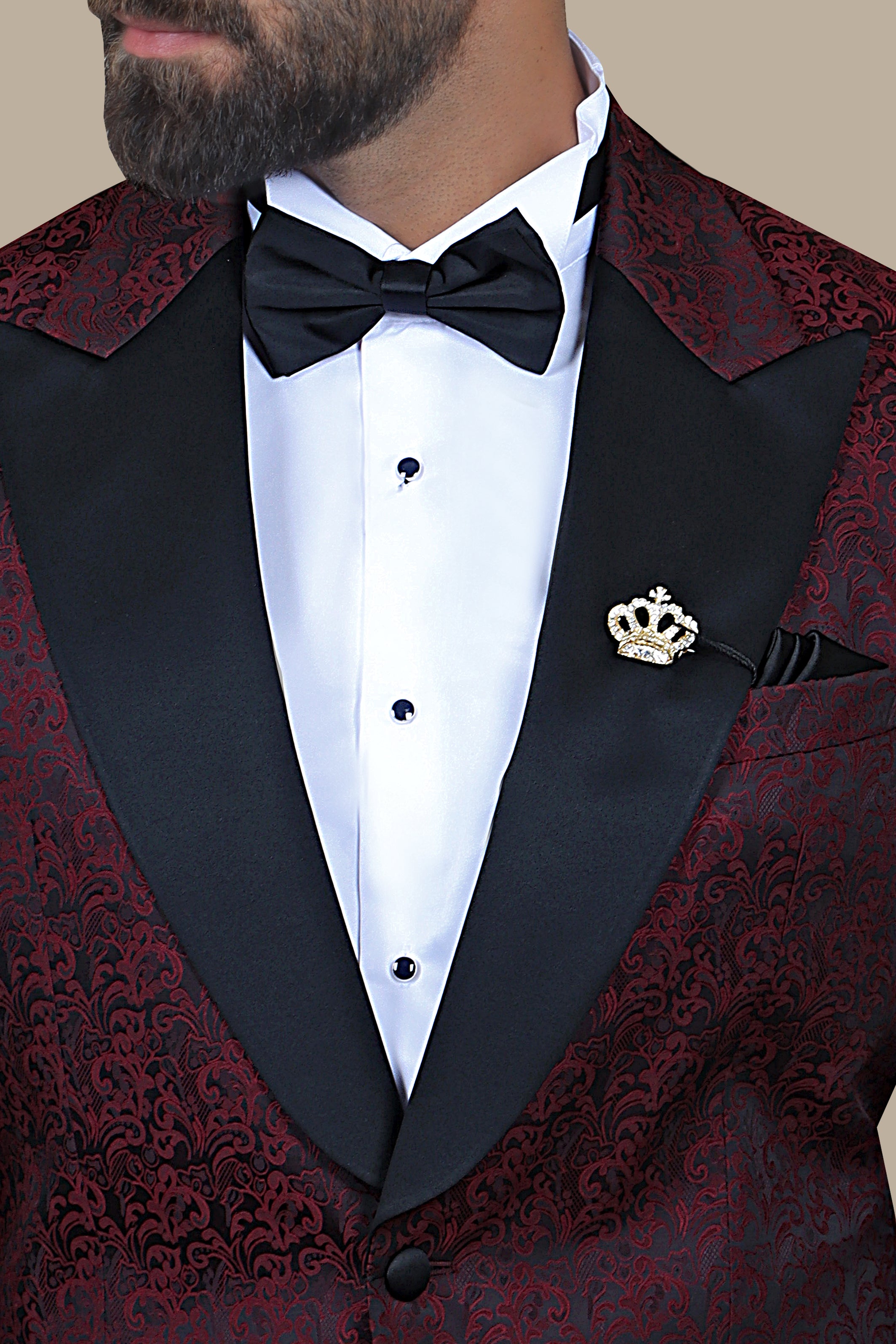 Burgundy Leaf Tuxedo FV: Elegant & Stylish