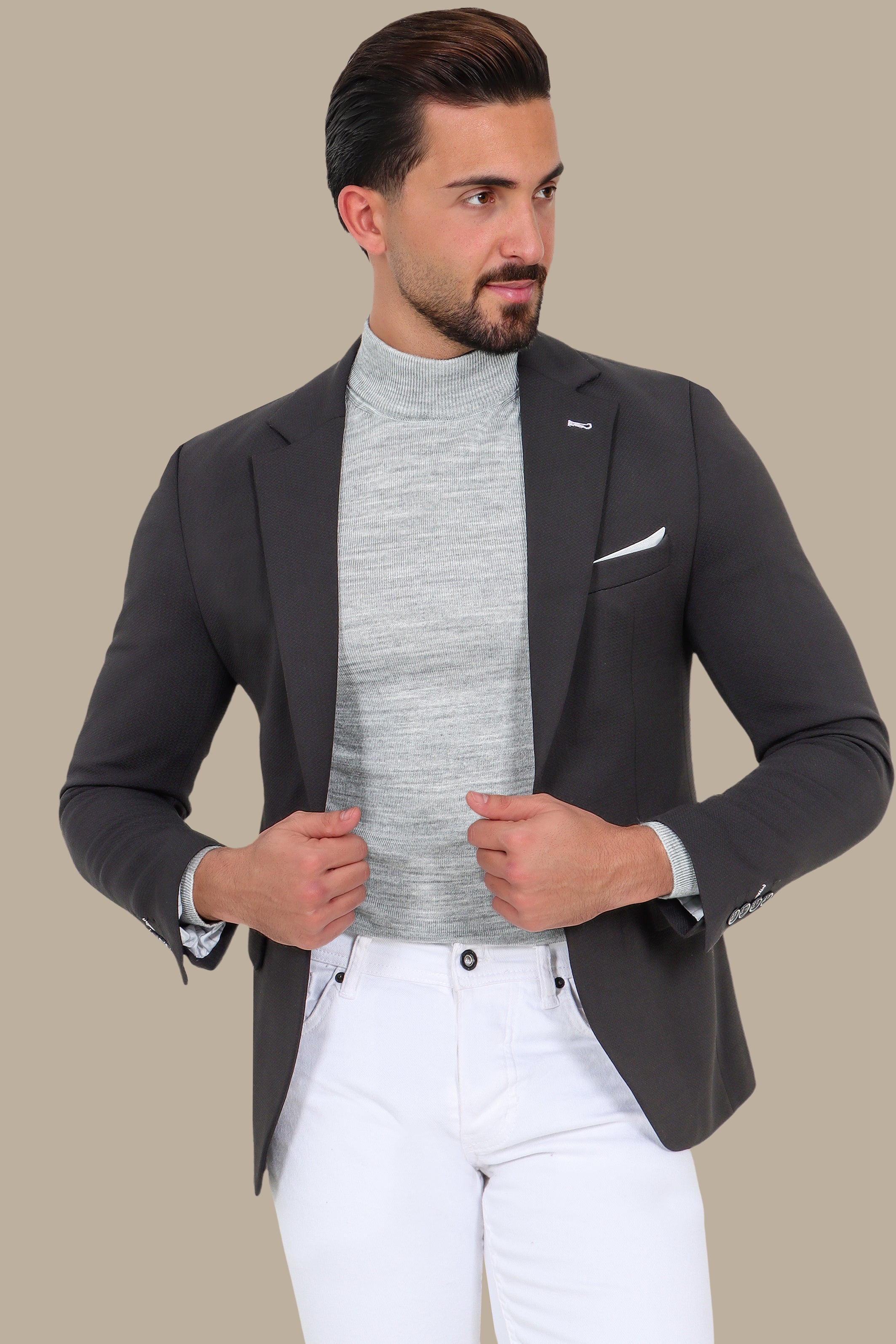 Timeless Elegance: Black Structured Notch Lapel Blazer