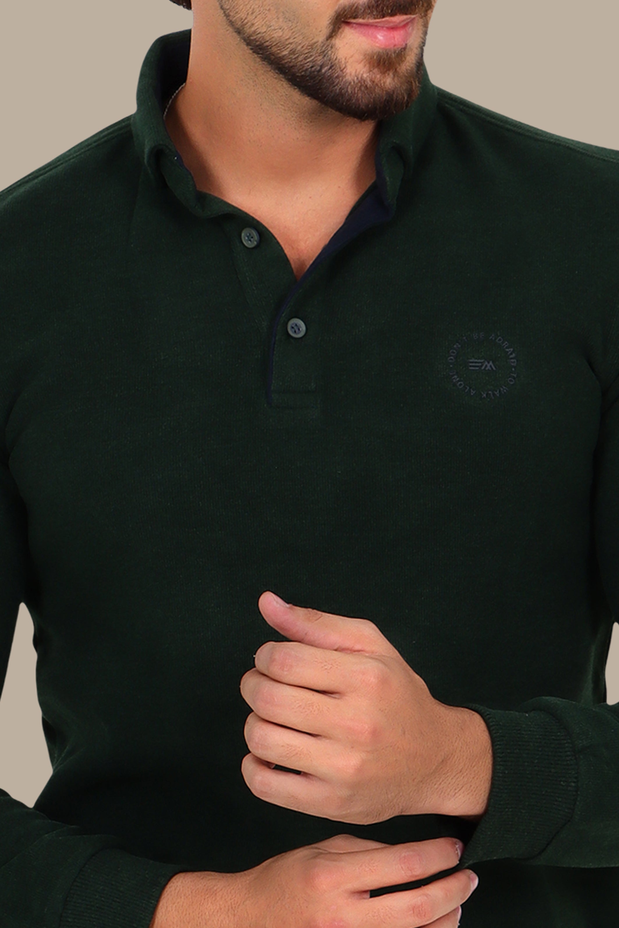 Sleek Elegance: Green Velvet Polo