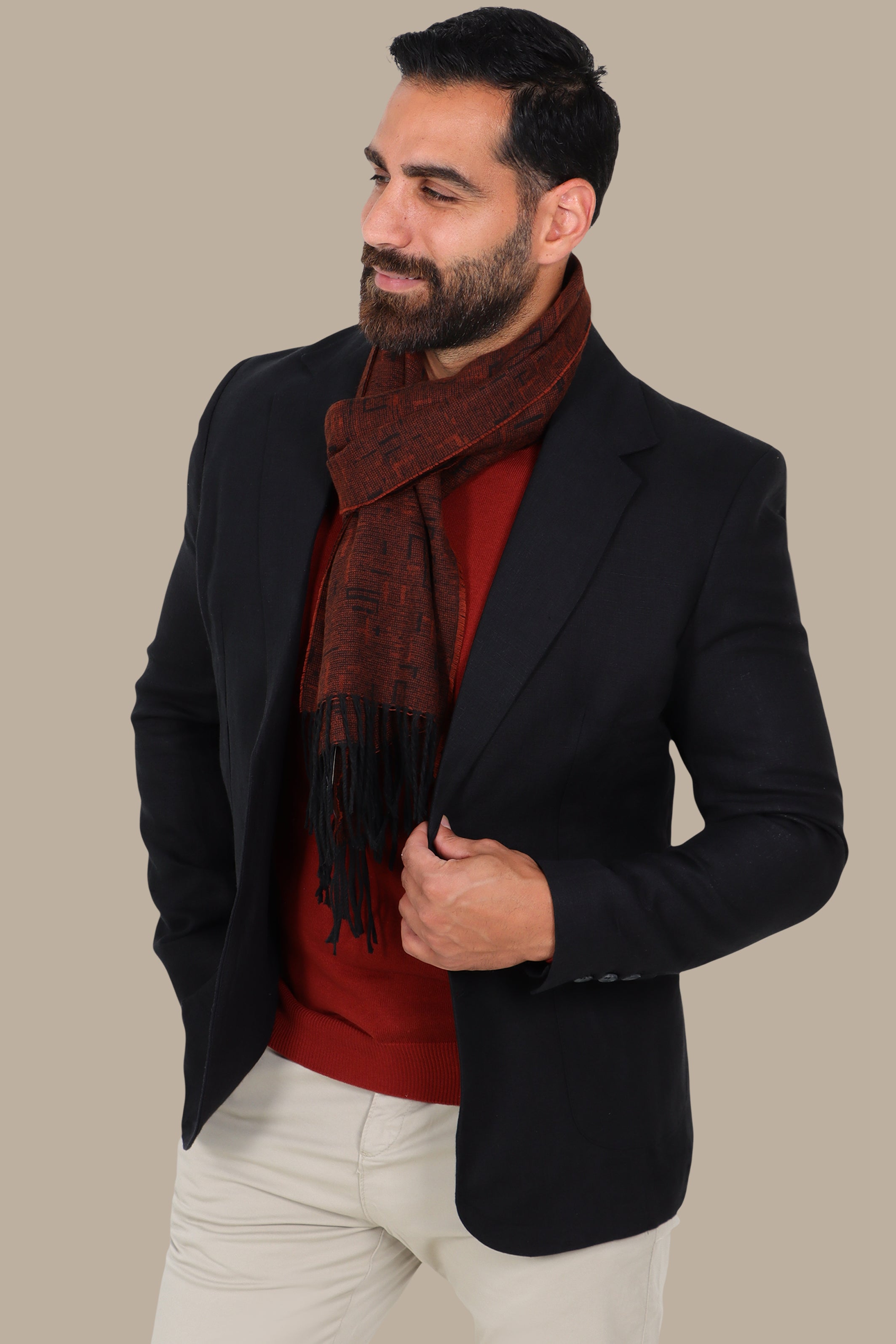 Black Blazer with Notch Lapel and Patch Pockets