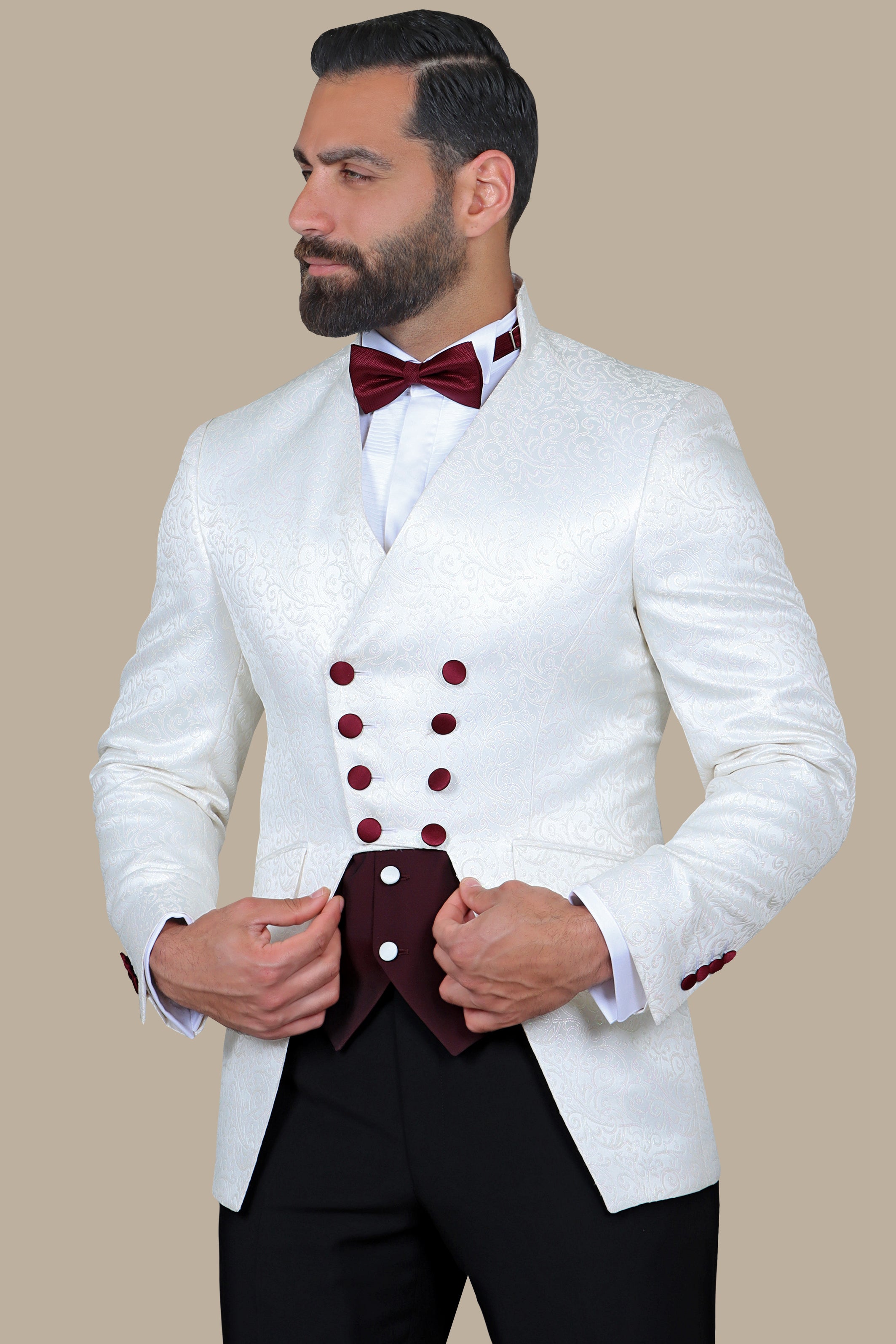 FV Tuxedo Smoke with Bordeaux Gilet