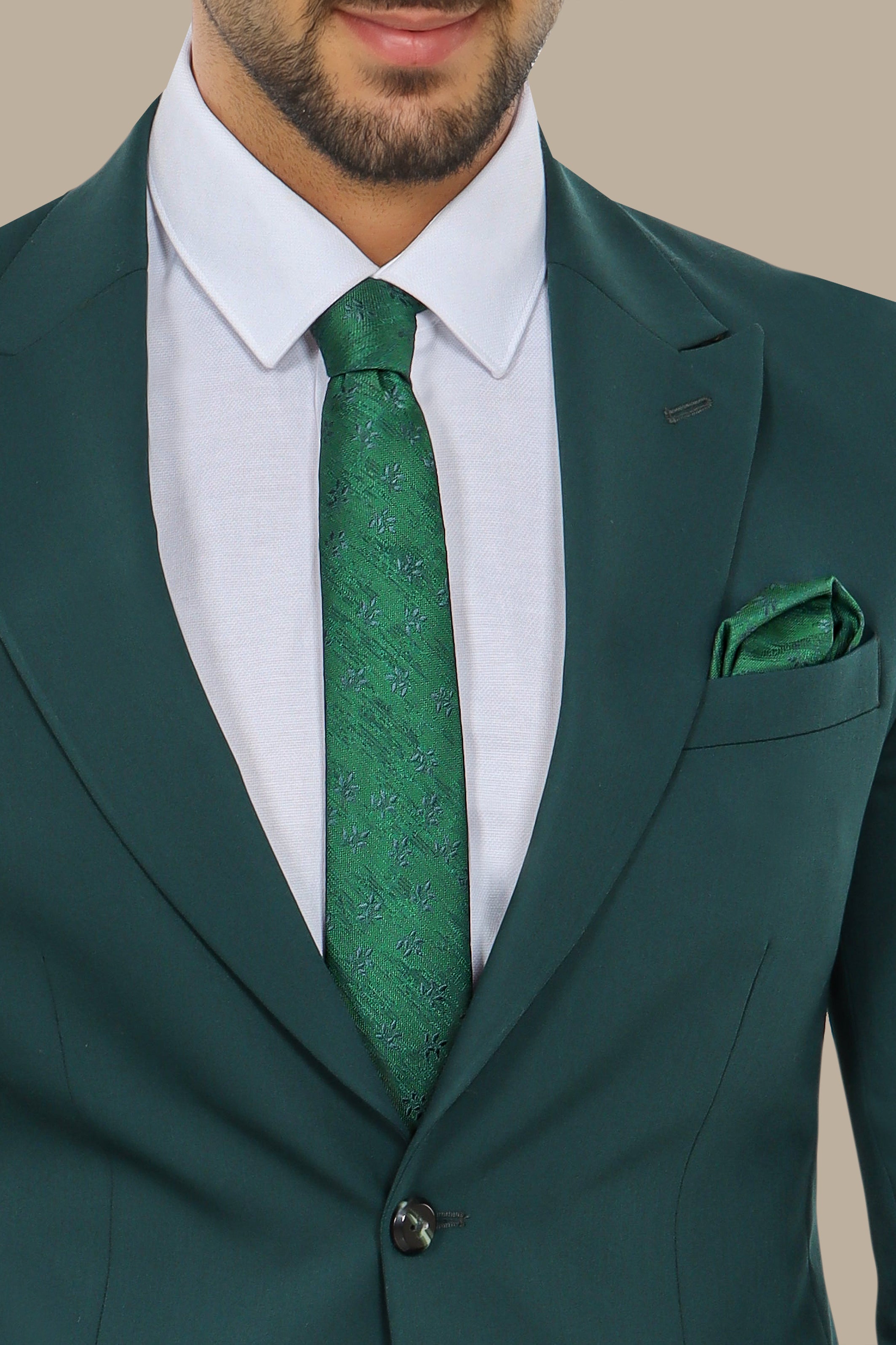 Classic Green 2-Piece Suit with Peak Lapel