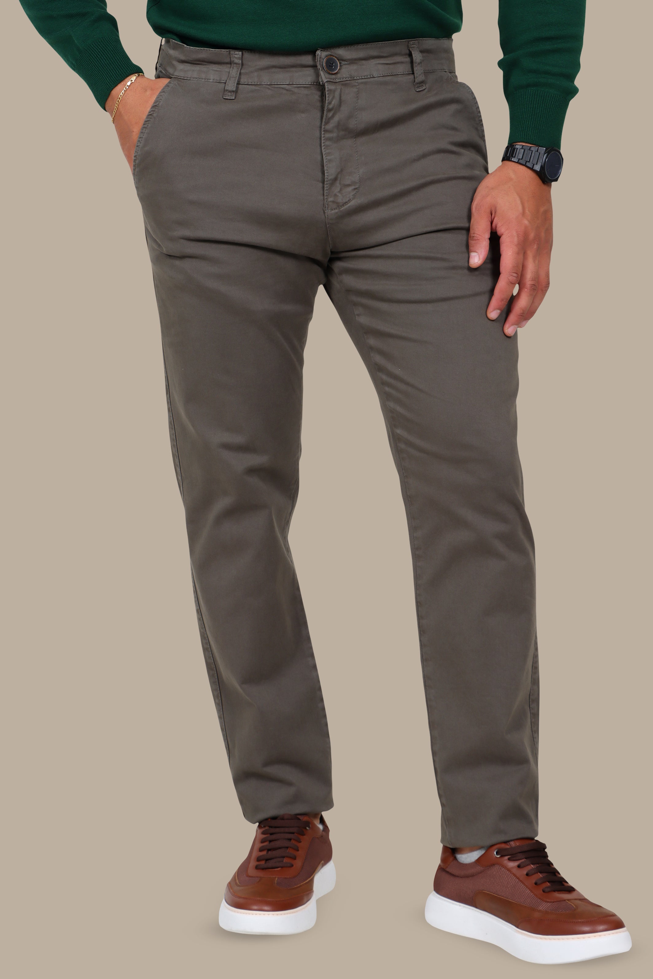 Regular Fit Chino in Khaki – Big Sizes