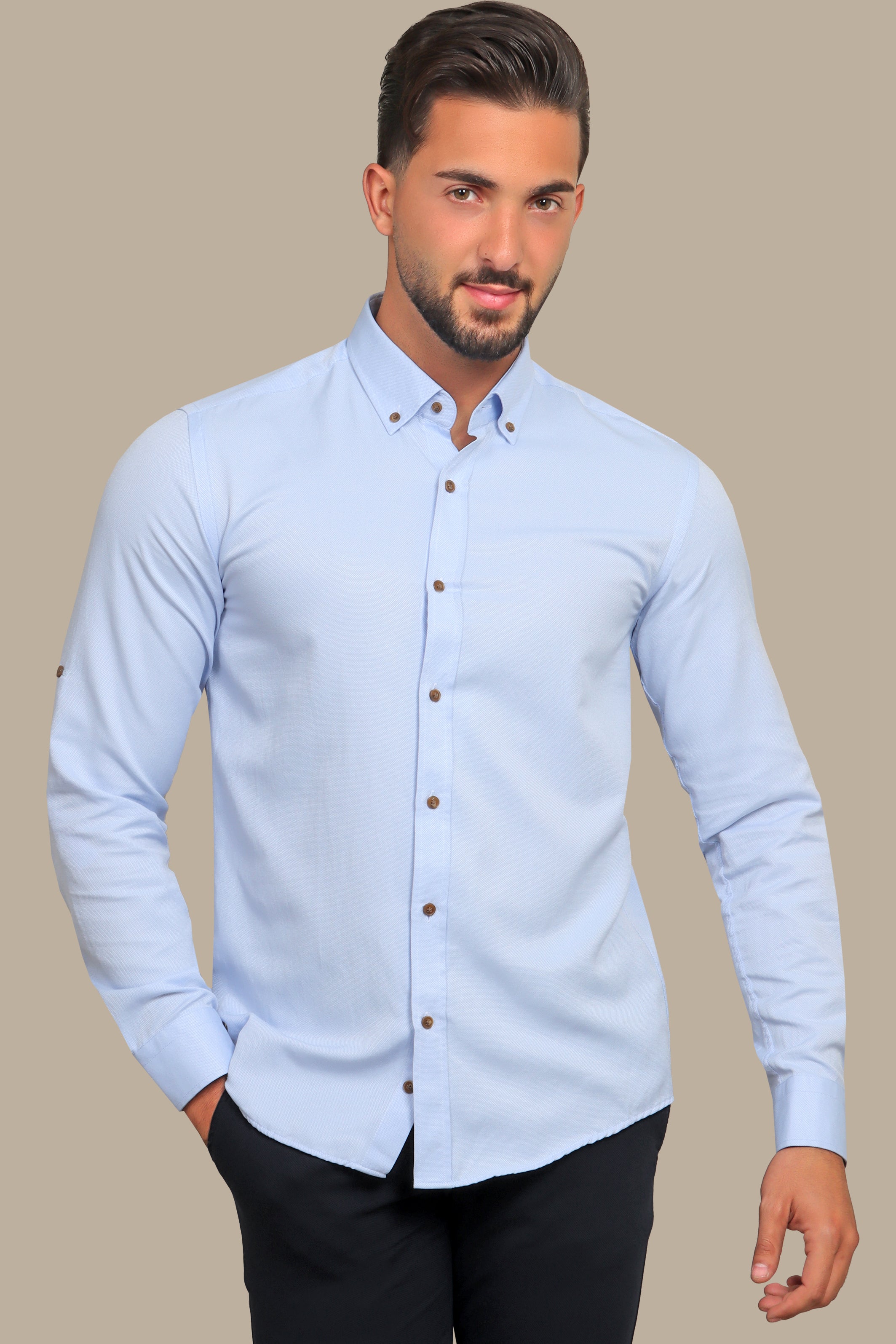 Light Blue Oxford Casual Shirt