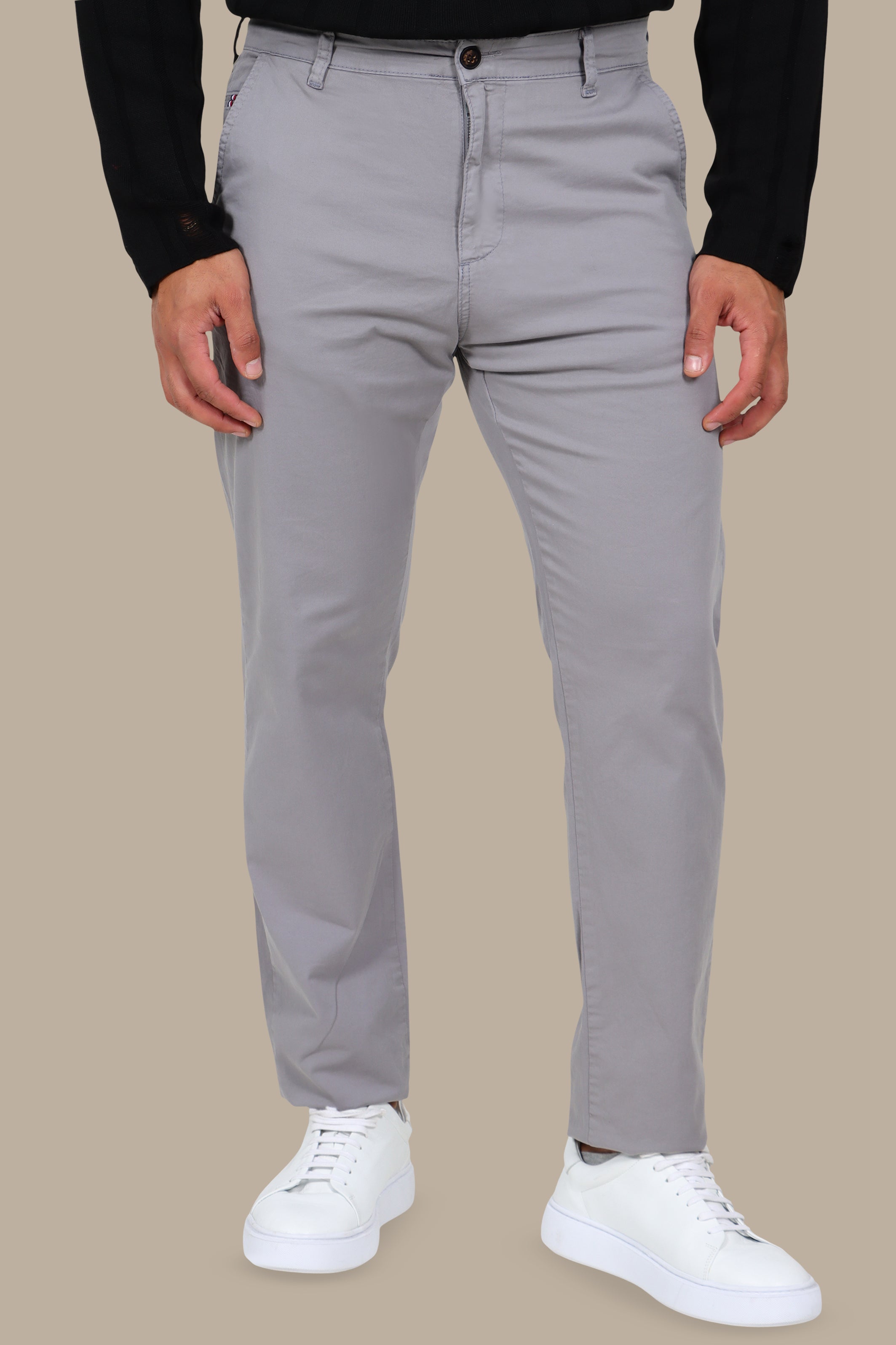 Light Grey Regular-Fit Chino (Big Size)