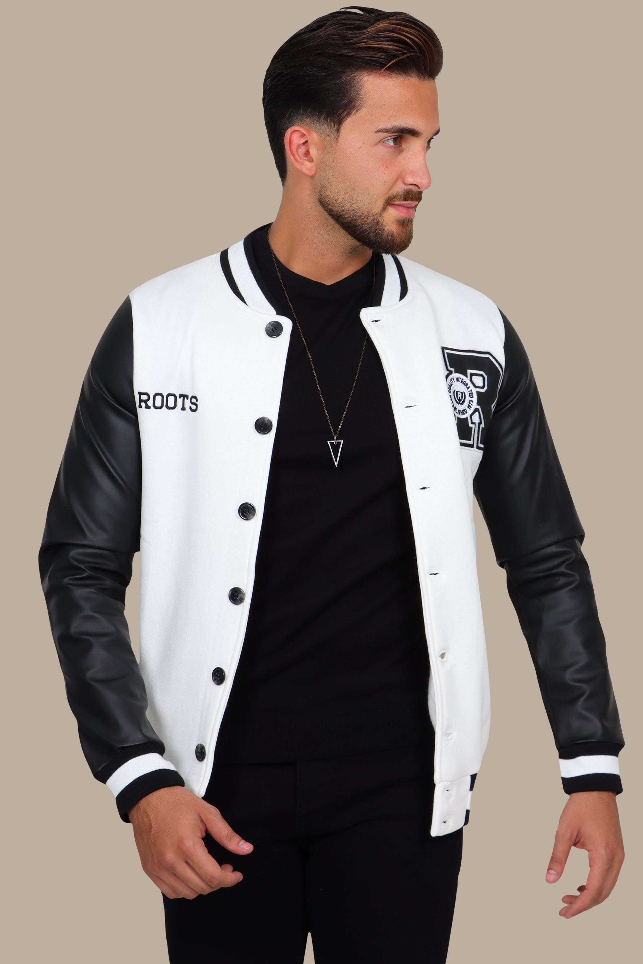 Whiteout Bomber Jacket: Patched Perfection for Your Street Style