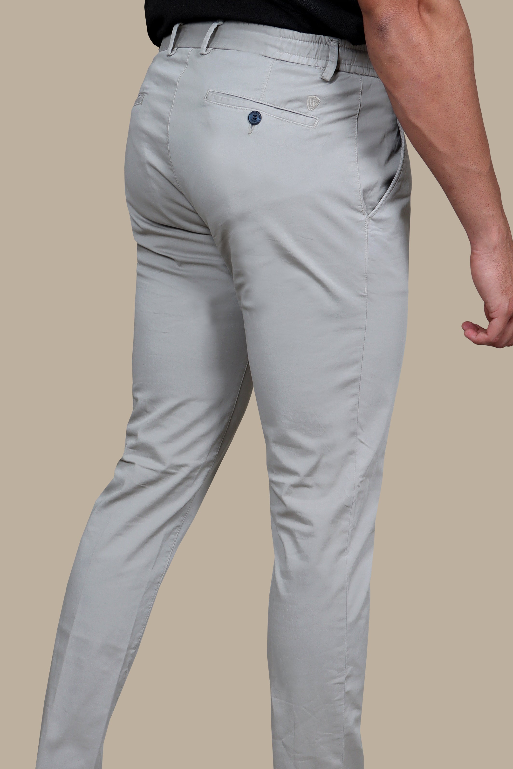 Fashion Trouser With Elastic Band | Light Gray