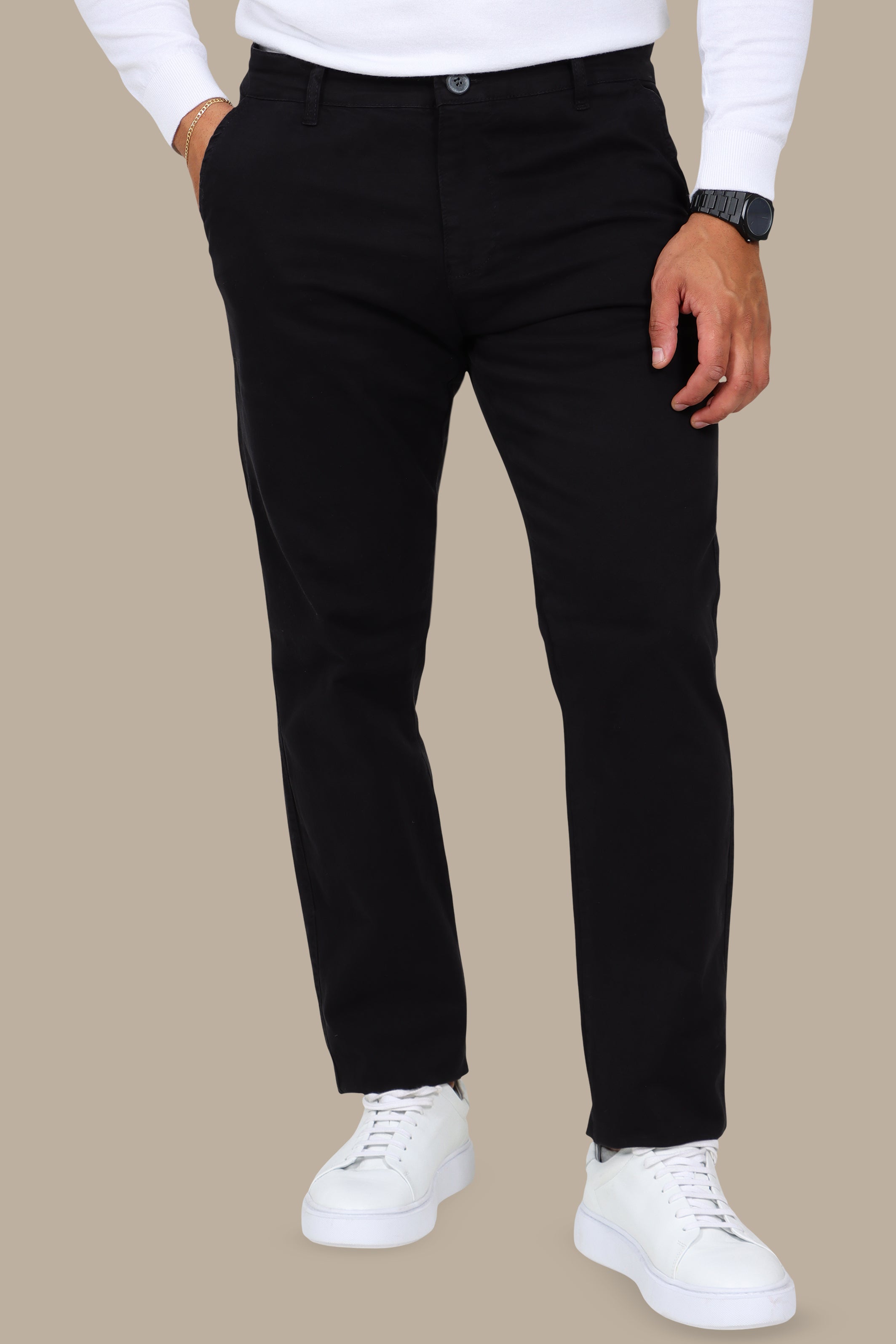 Black Regular-Fit Chino (Big Size)